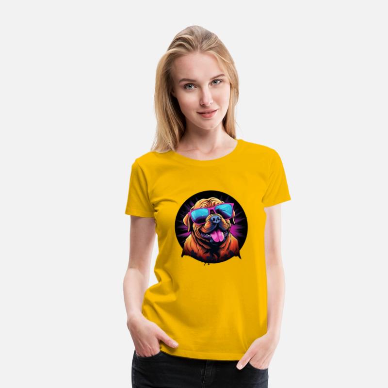Retro Wave Dogue de Bordeaux Dog Shirt