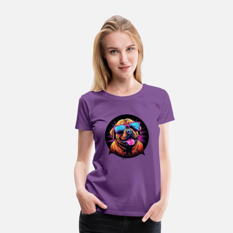 Retro Wave Dogue de Bordeaux Dog Shirt