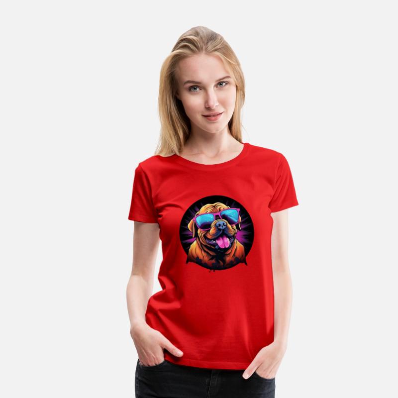 Retro Wave Dogue de Bordeaux Dog Shirt
