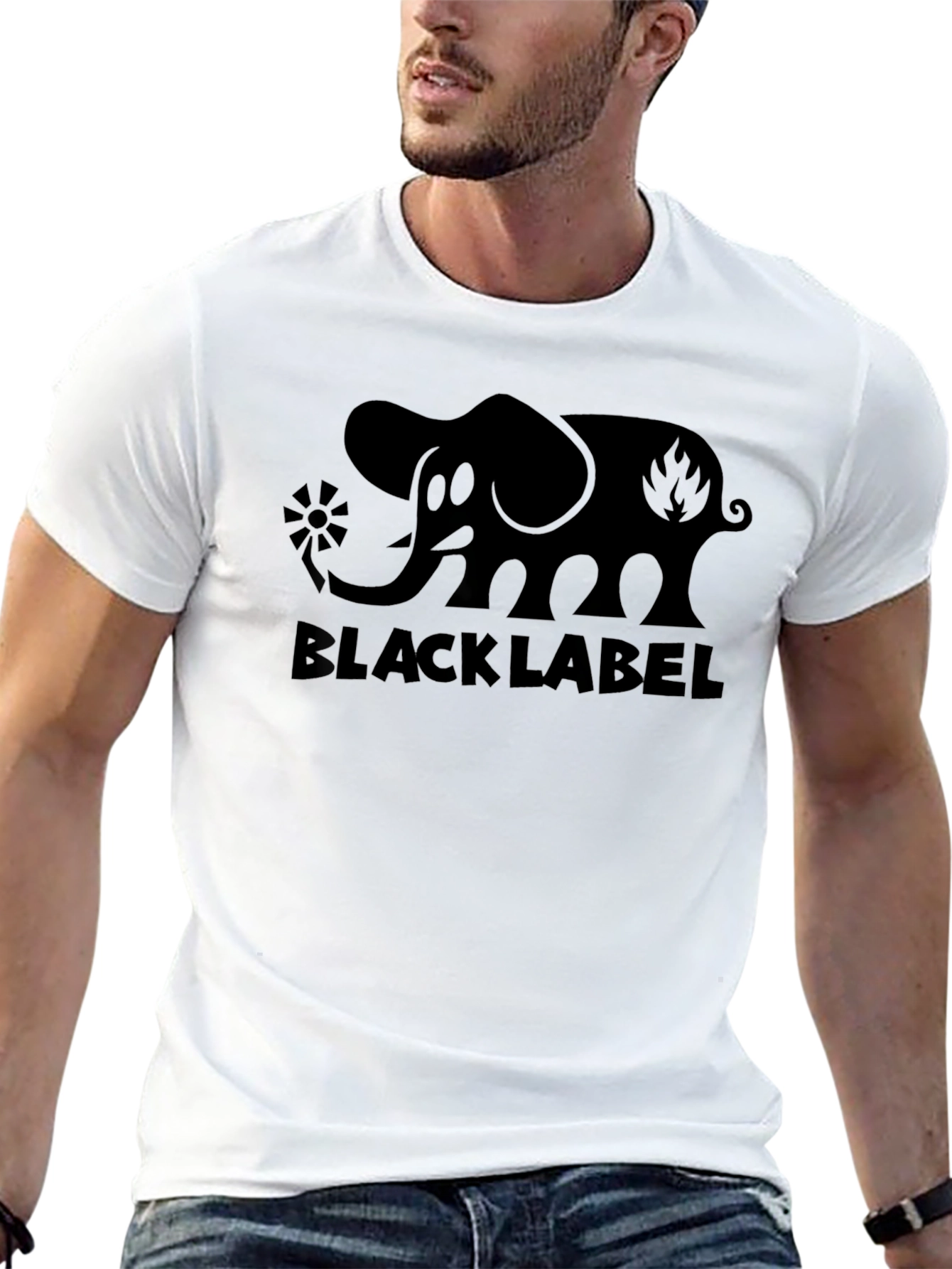 Black Label Elephant Graphic Tee