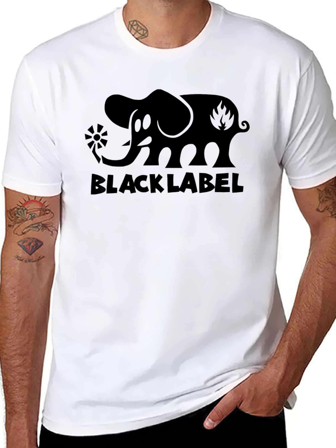 Black Label Elephant Graphic Tee
