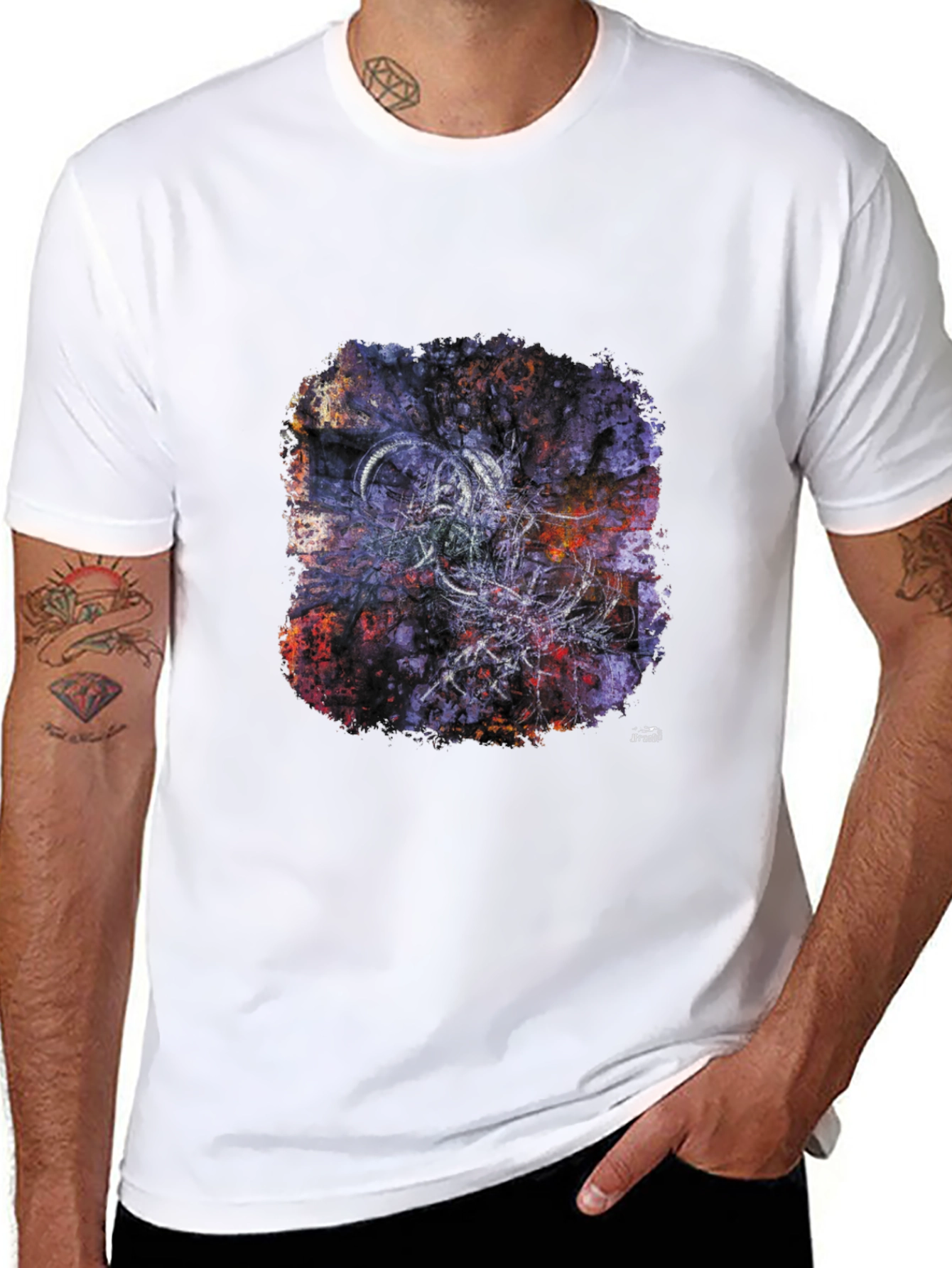 Abstract Graphic Print Black T-Shirt for Men