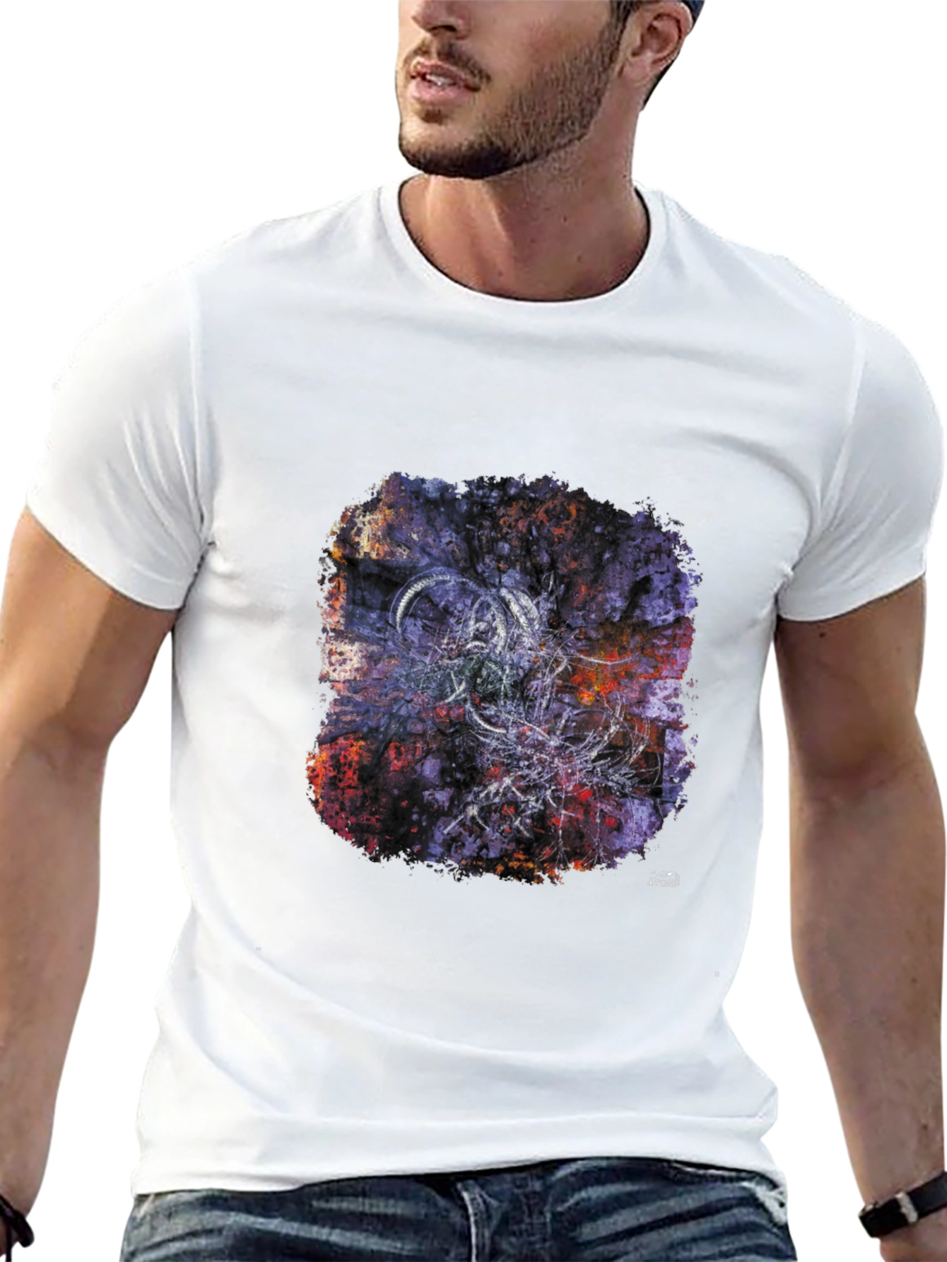 Abstract Graphic Print Black T-Shirt for Men