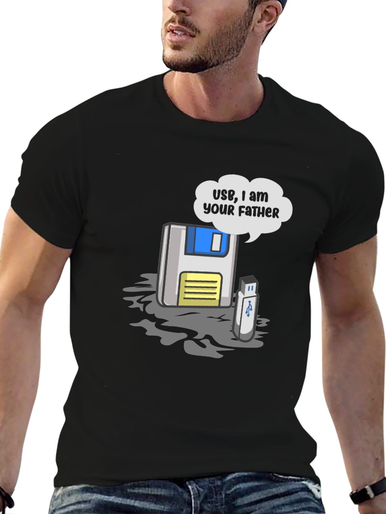 USB I am Your Father T-Shirt - Black