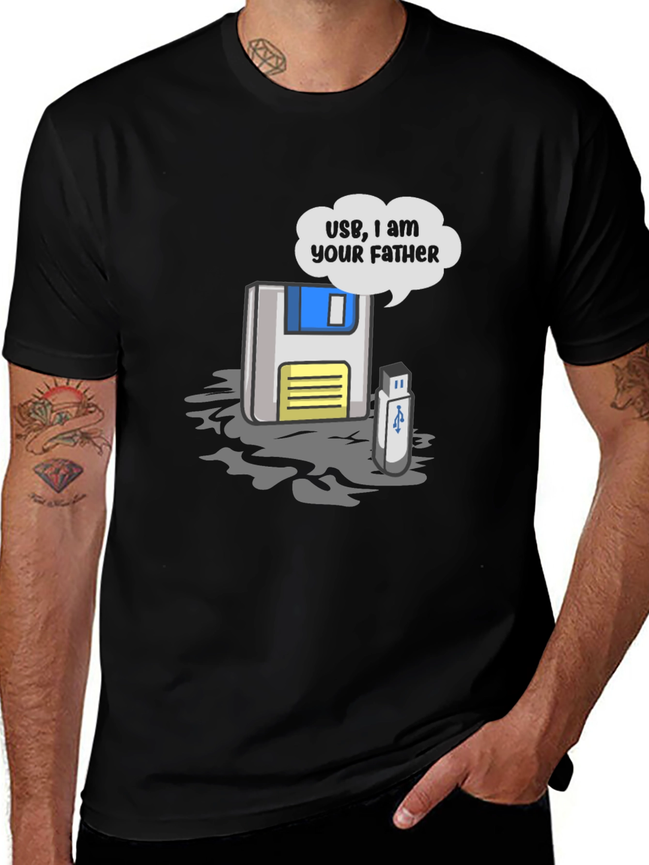 USB I am Your Father T-Shirt - Black