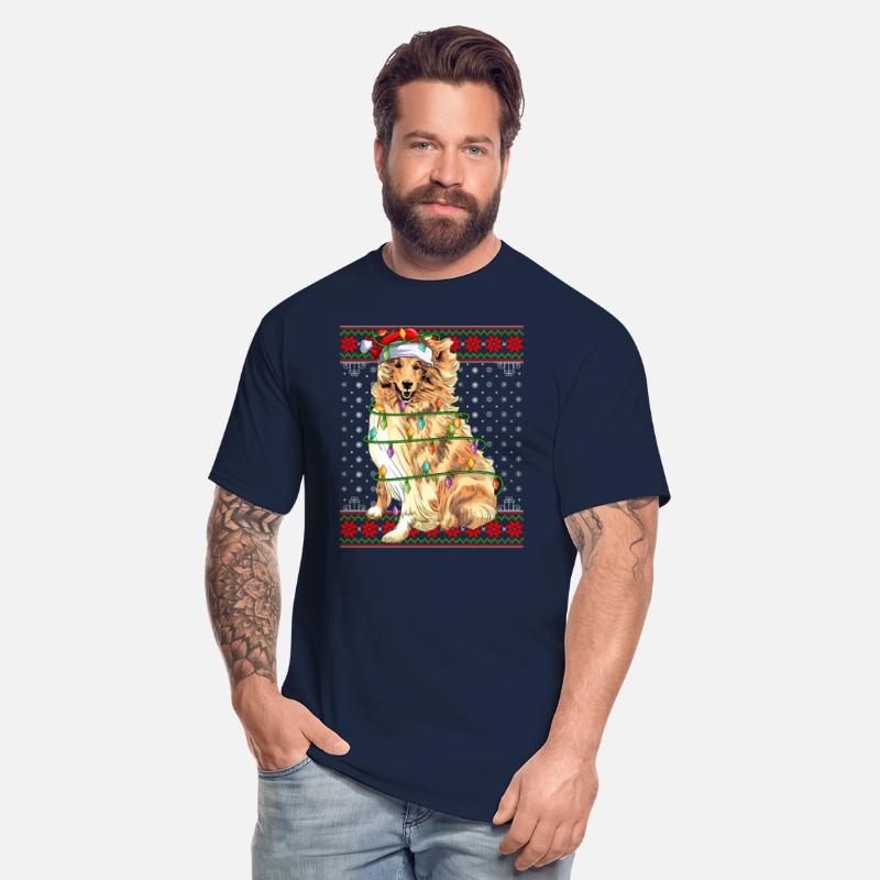 Rough Collie Dog Ugly Christmas Lights