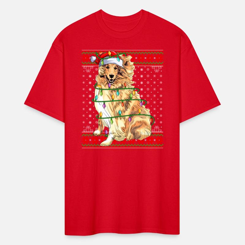 Rough Collie Dog Ugly Christmas Lights