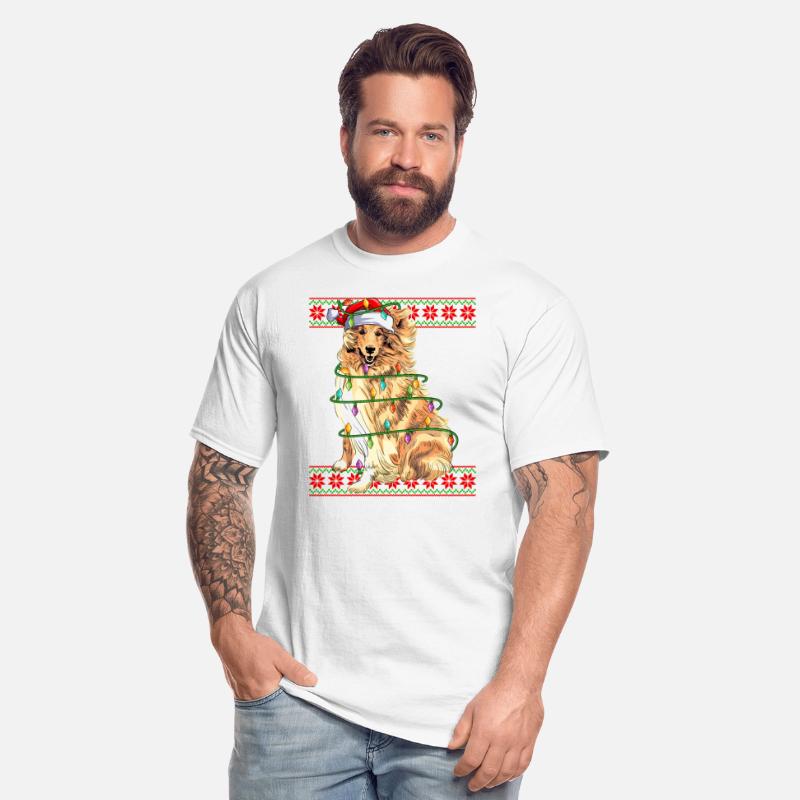 Rough Collie Dog Ugly Christmas Lights