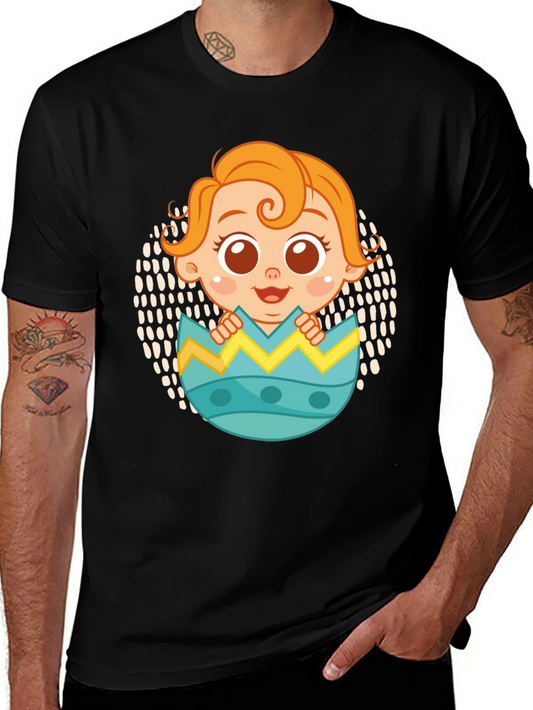 Easter Baby in Egg Graphic Tee - Cute Black Shirt