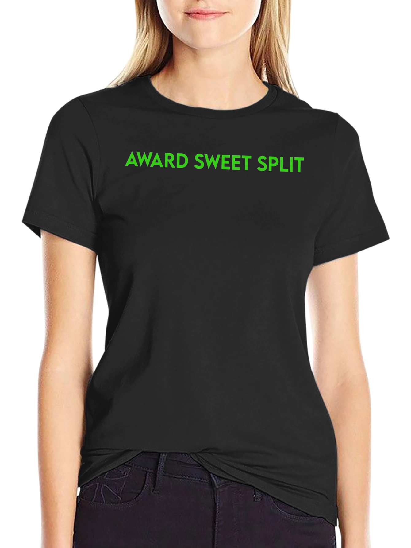 Award Sweet Split Black T-Shirt