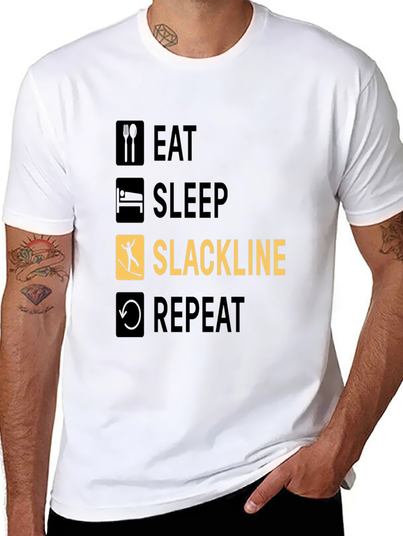 Eat Sleep Slackline Repeat T-Shirt