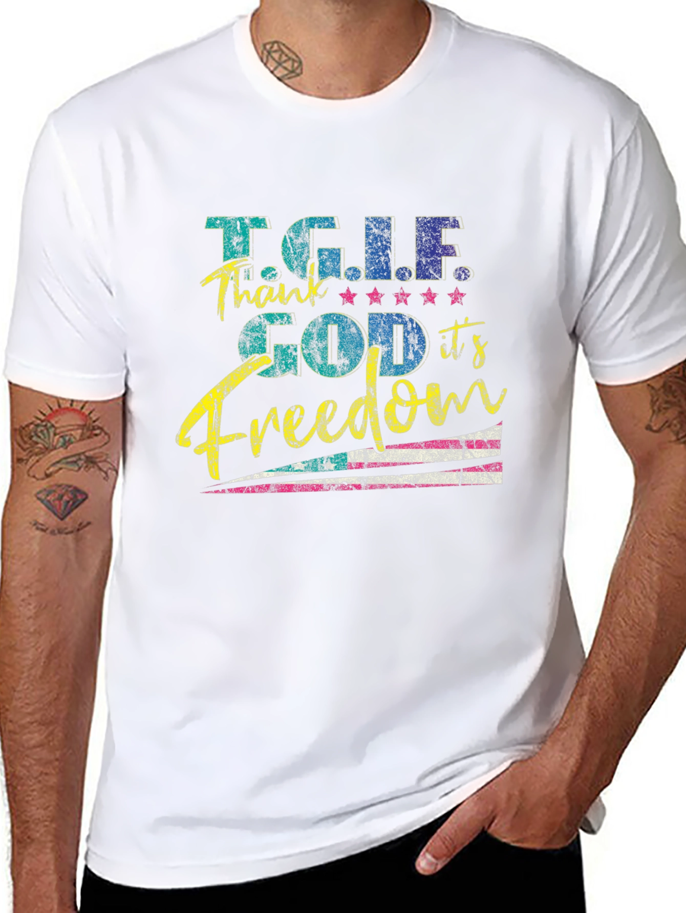TGIF Freedom Graphic Tee - Mens Black T-Shirt