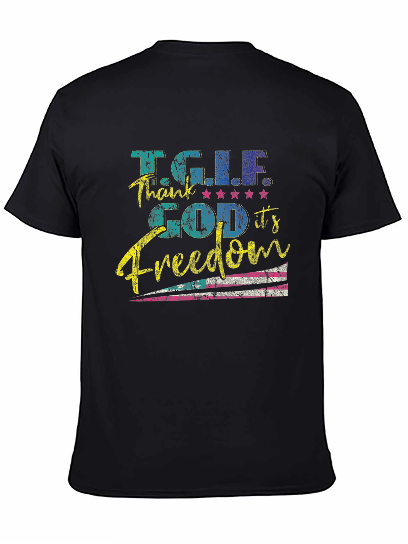 TGIF Freedom Graphic Tee - Mens Black T-Shirt