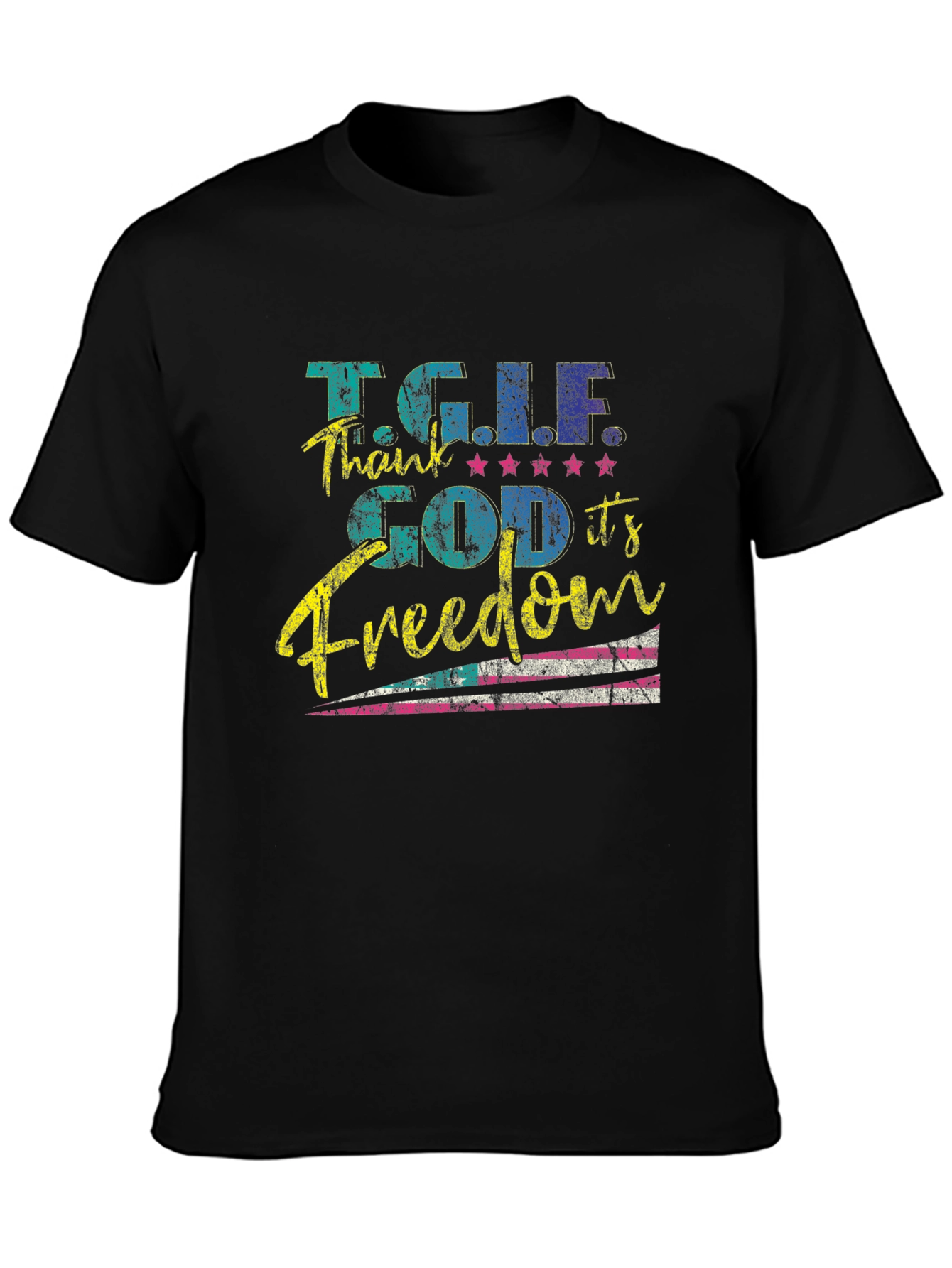 TGIF Freedom Graphic Tee - Mens Black T-Shirt