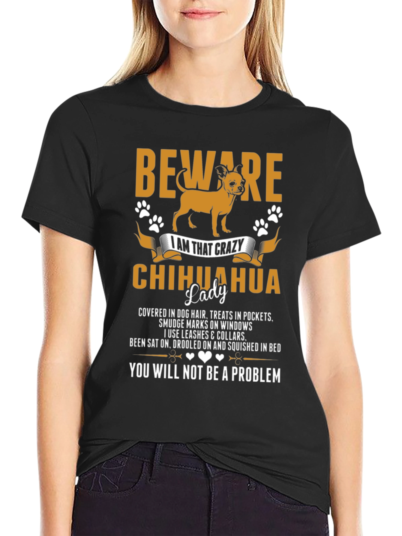 Beware Crazy Chihuahua Lady Graphic Tee