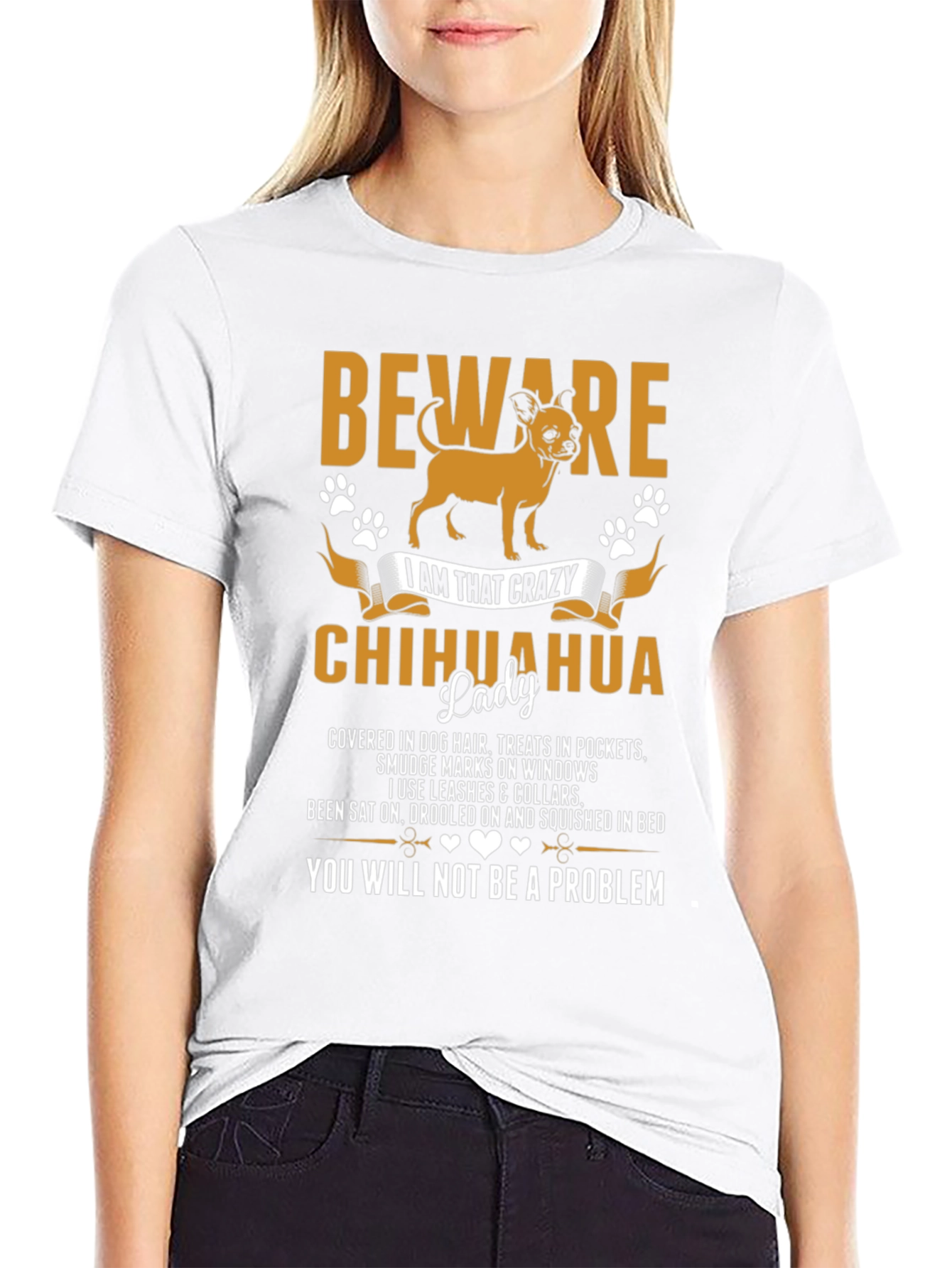 Beware Crazy Chihuahua Lady Graphic Tee