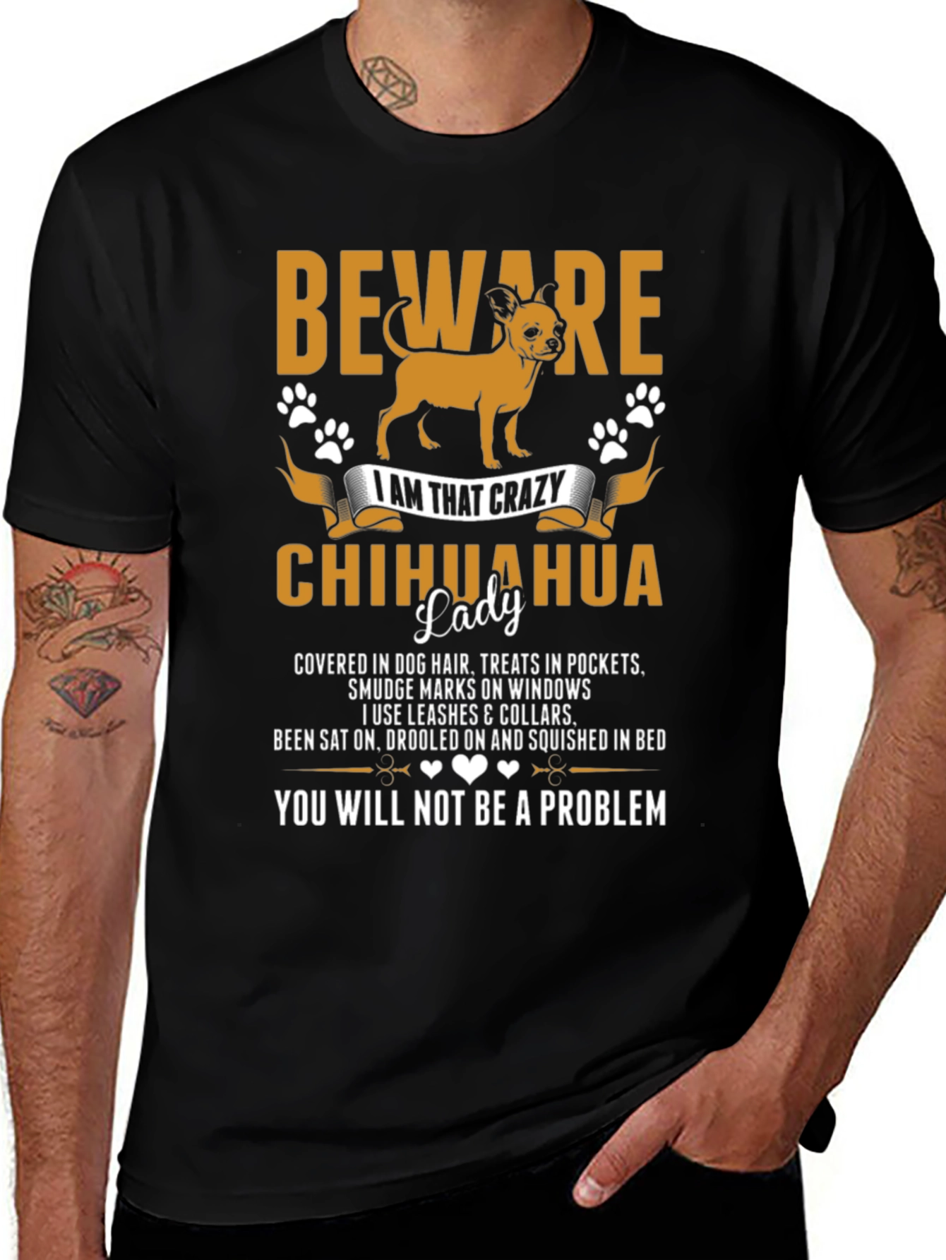 Beware Crazy Chihuahua Lady Graphic Tee