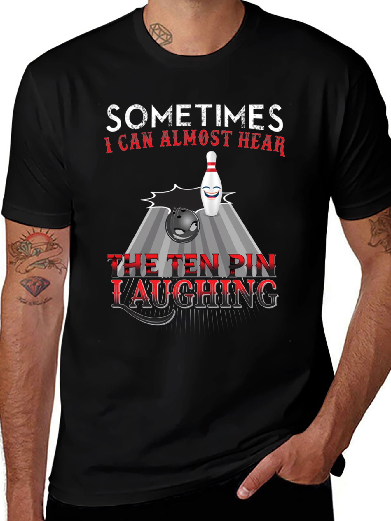Funny Bowling T-Shirt: Ten Pin Laughing