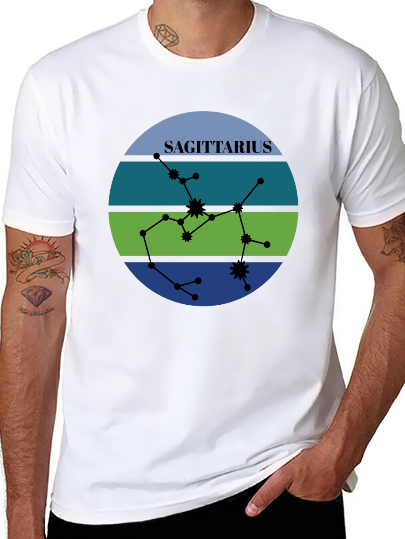 Sagittarius Zodiac Sign Constellation Graphic T-Shirt