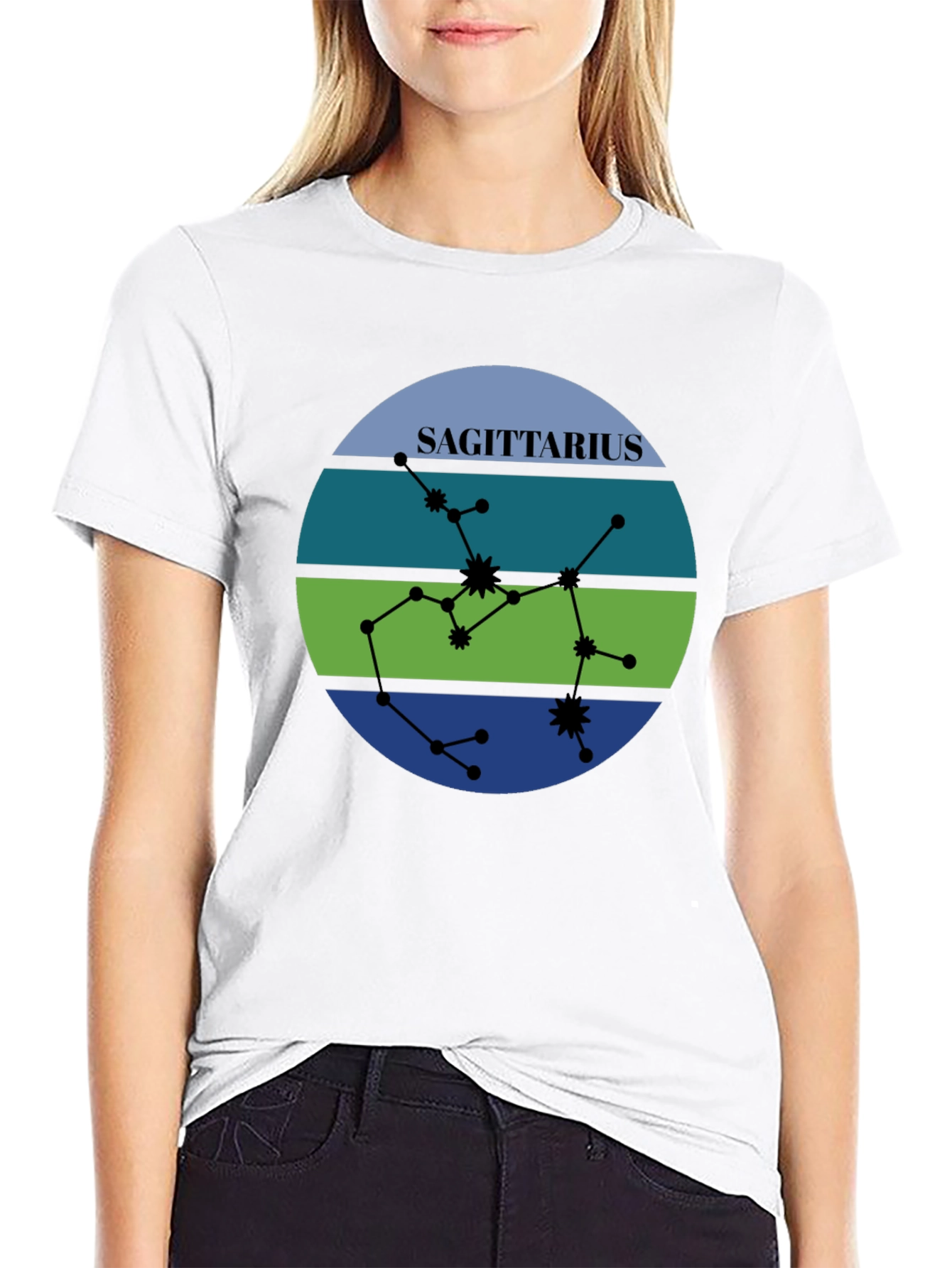Sagittarius Zodiac Sign Constellation Graphic T-Shirt
