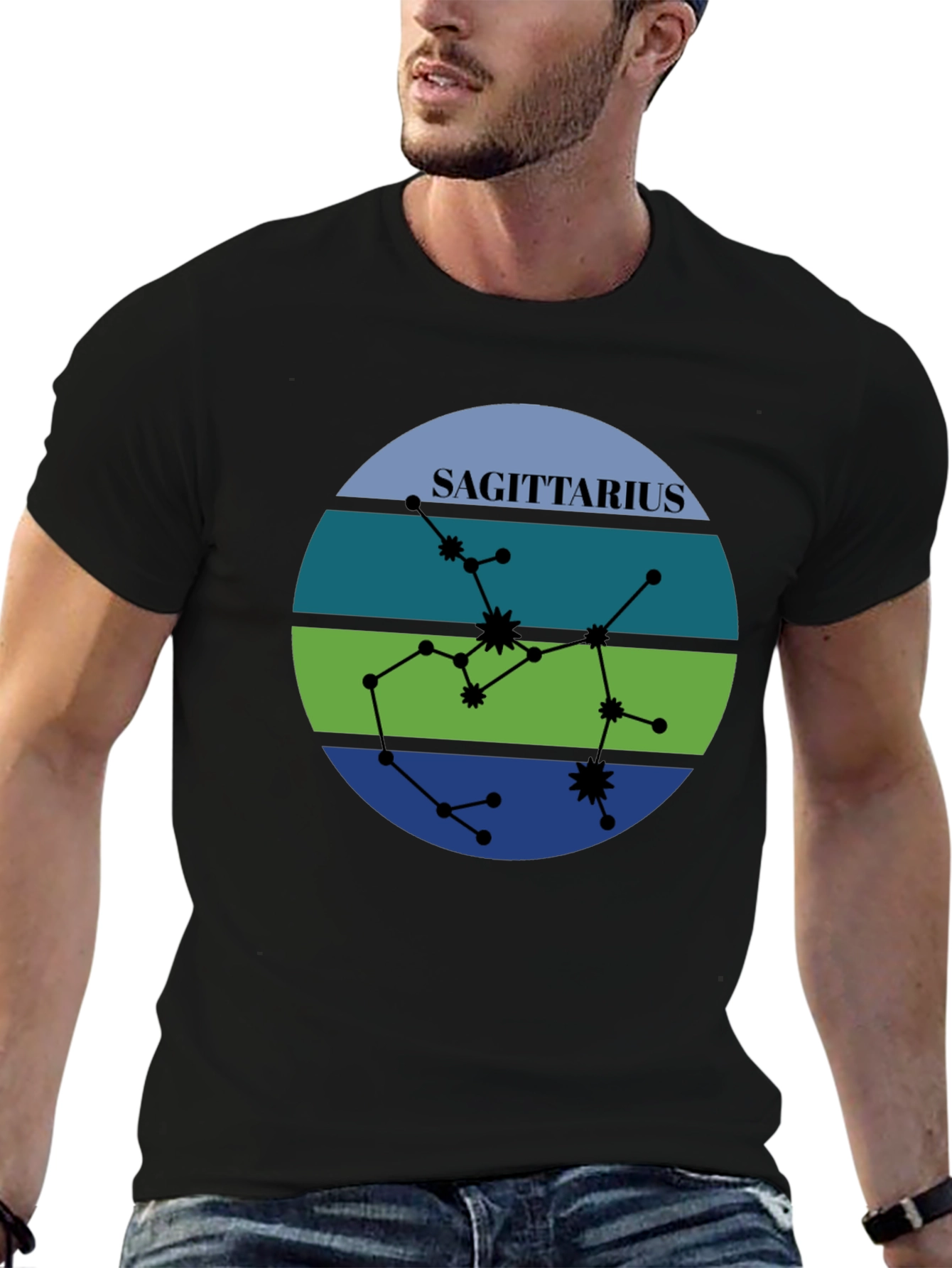 Sagittarius Zodiac Sign Constellation Graphic T-Shirt