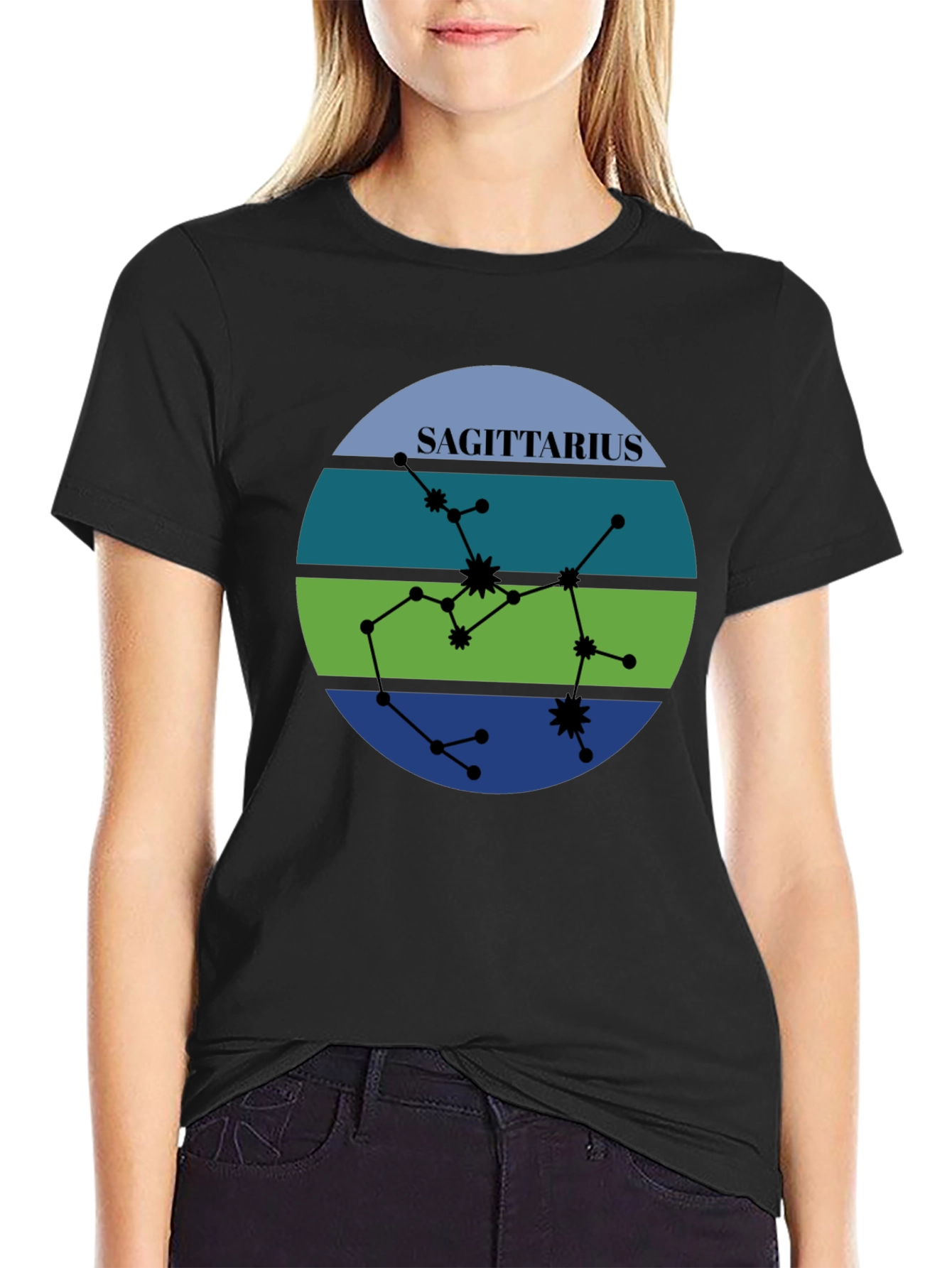 Sagittarius Zodiac Sign Constellation Graphic T-Shirt