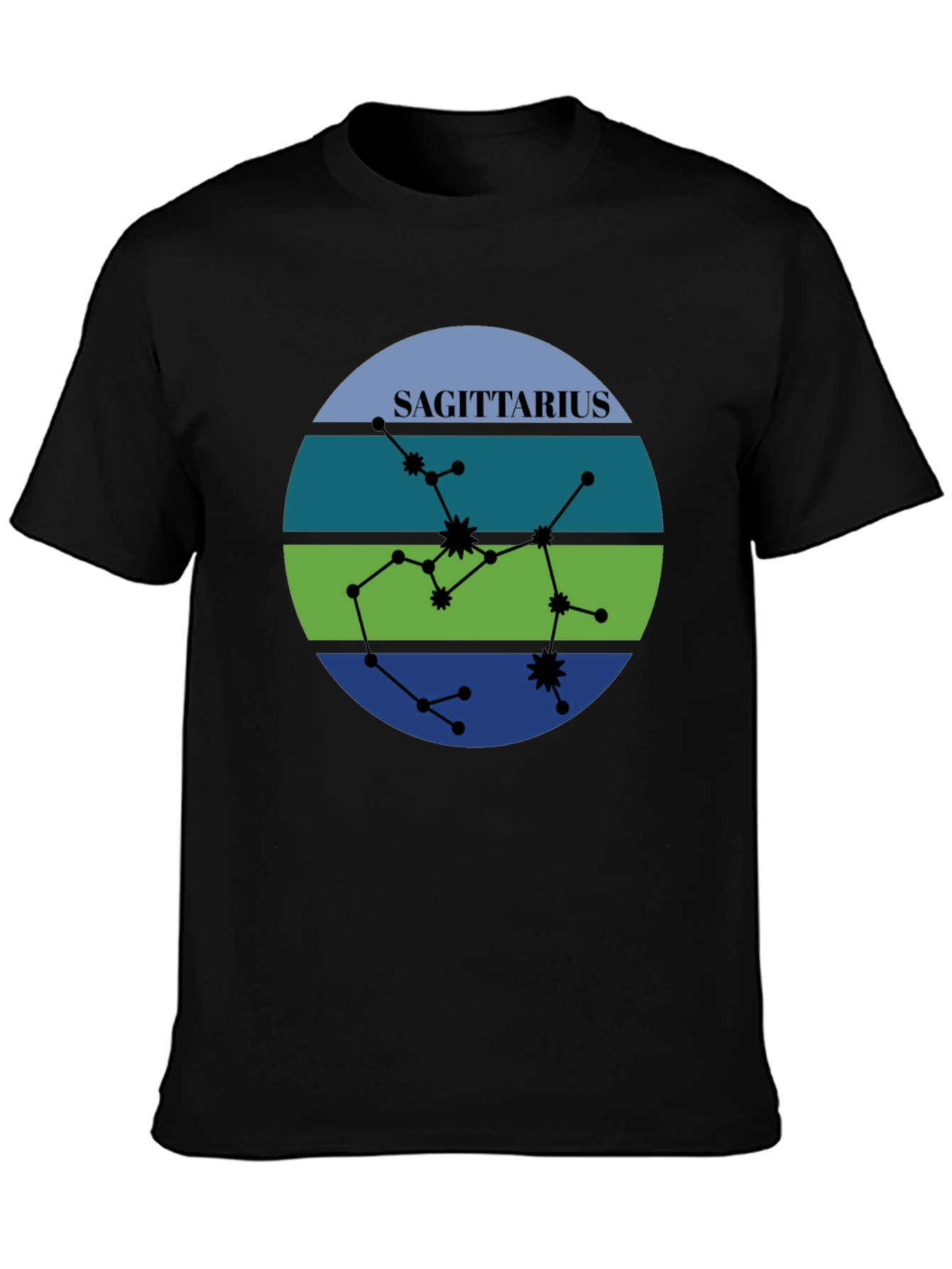 Sagittarius Zodiac Sign Constellation Graphic T-Shirt