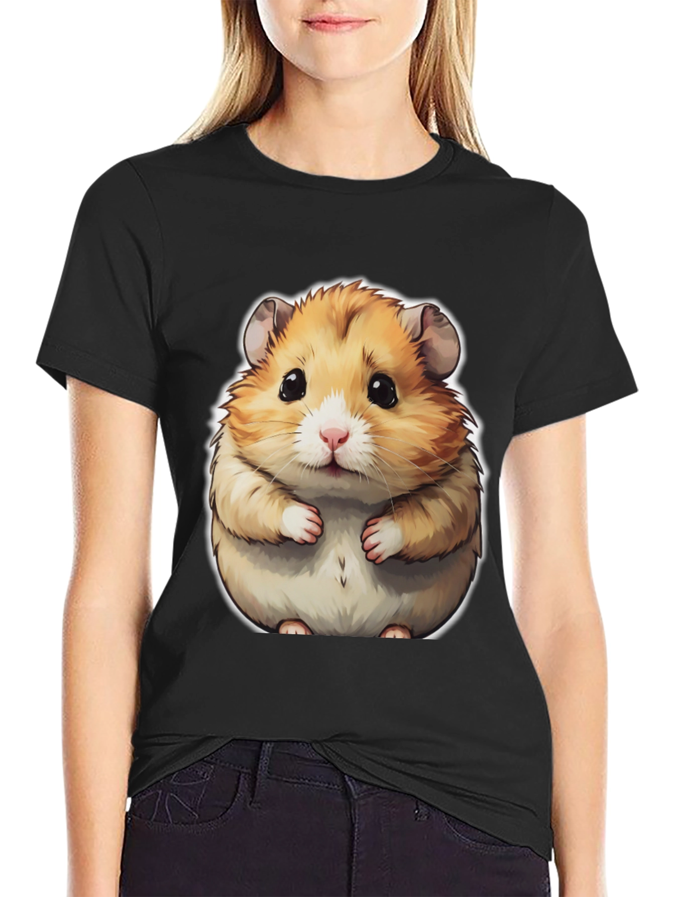 Cute Hamster Graphic Tee - Soft Cotton Blend
