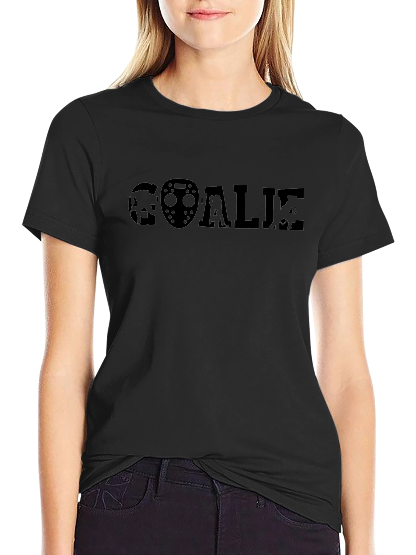 Hockey Goalie Graphic Tee - Black T-Shirt