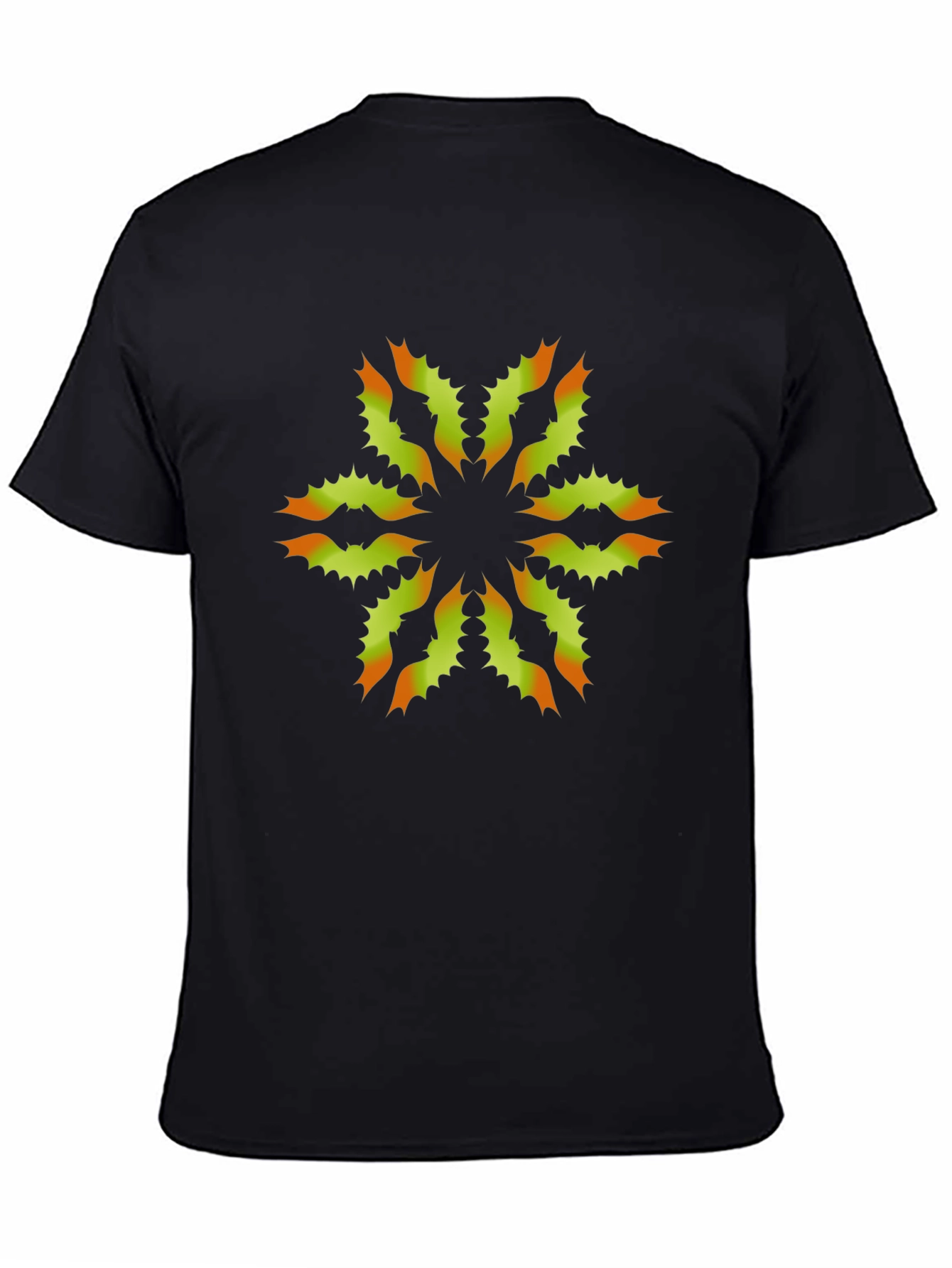 Unique Floral Graphic Print Black T-Shirt