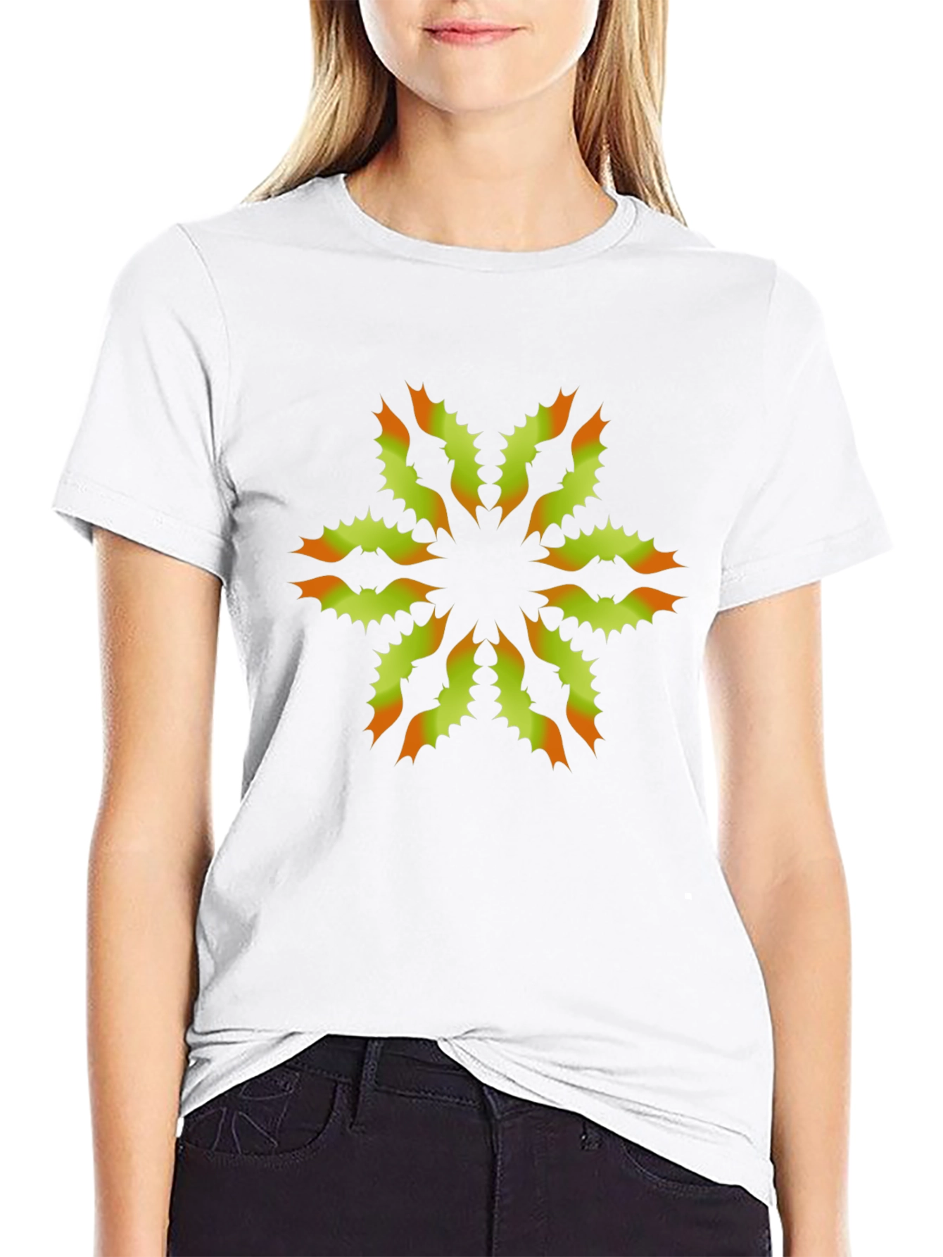 Unique Floral Graphic Print Black T-Shirt