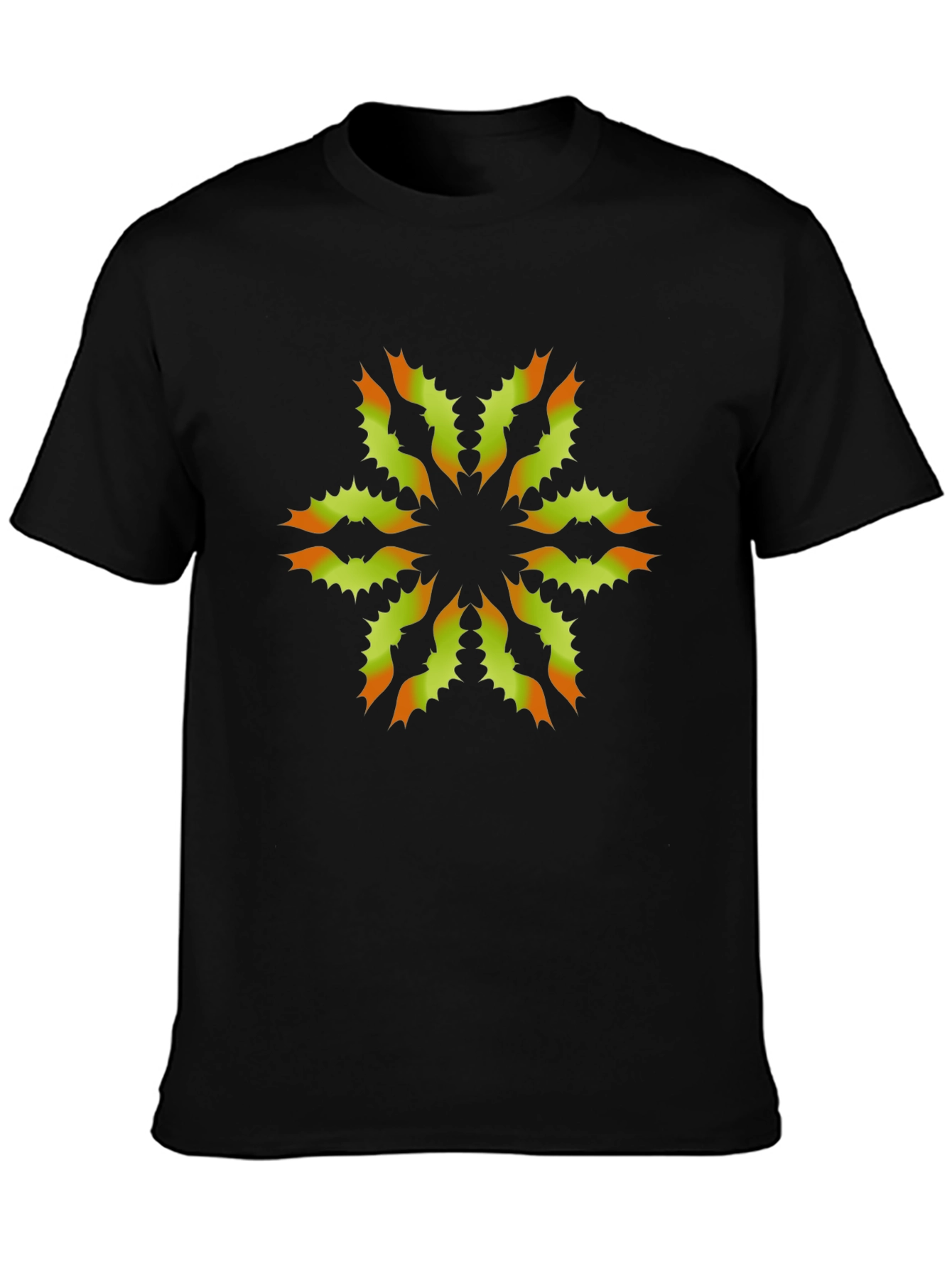 Unique Floral Graphic Print Black T-Shirt