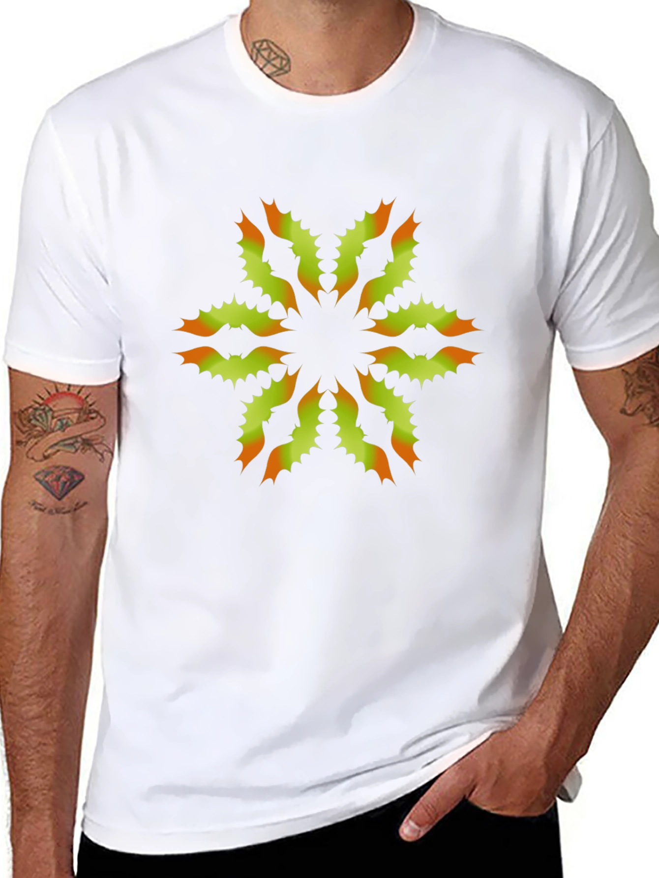 Unique Floral Graphic Print Black T-Shirt