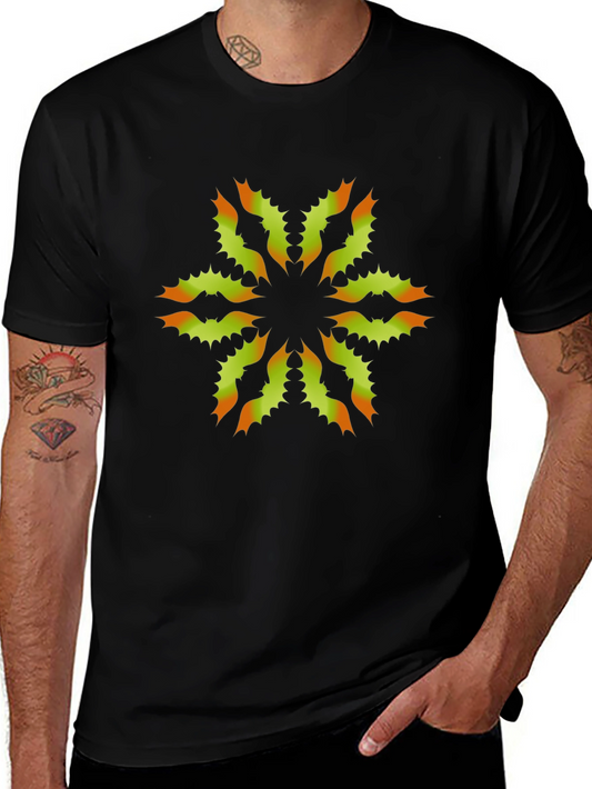 Unique Floral Graphic Print Black T-Shirt
