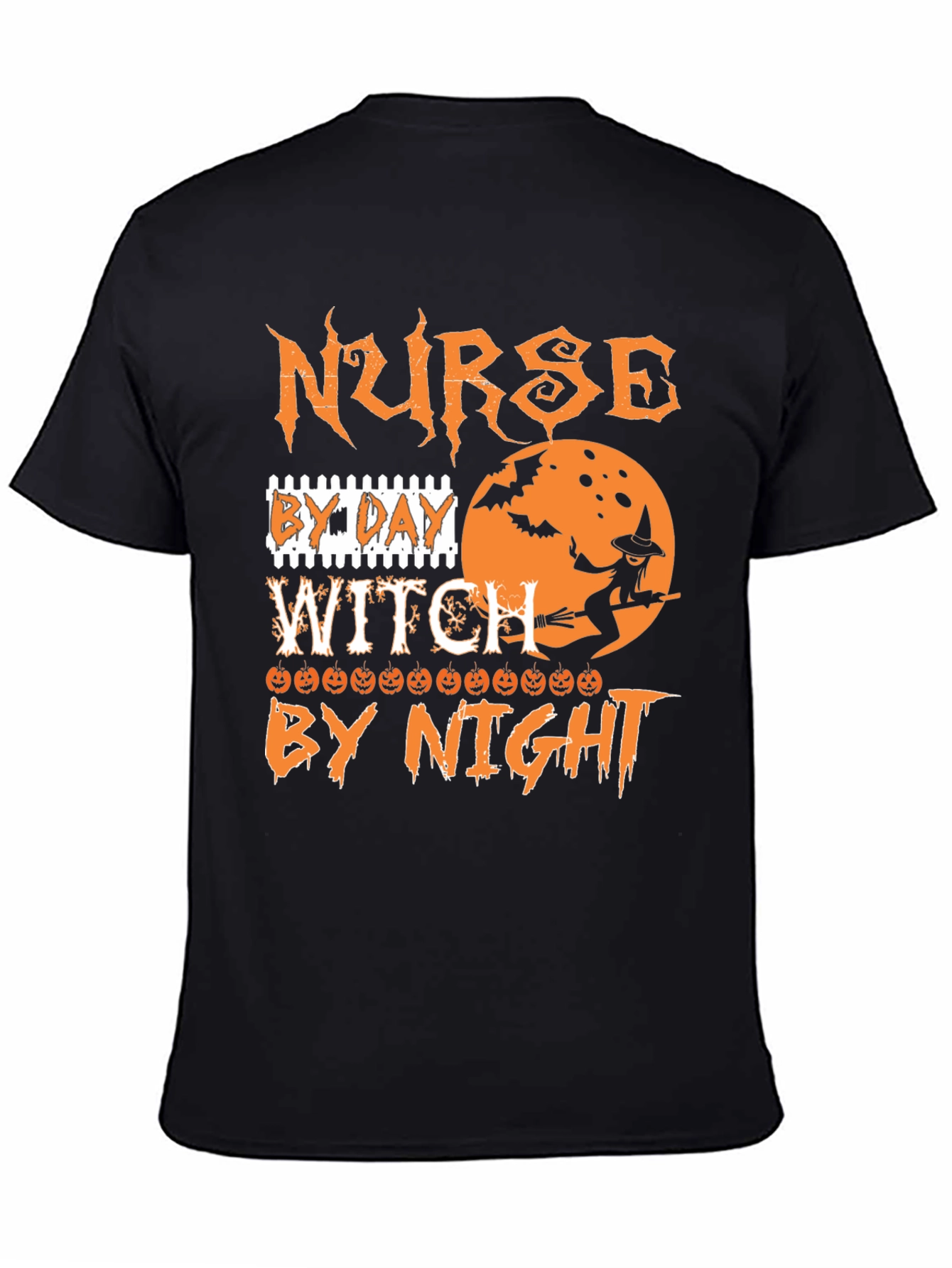 Nurse By Day Witch By Night Halloween T-Shirt