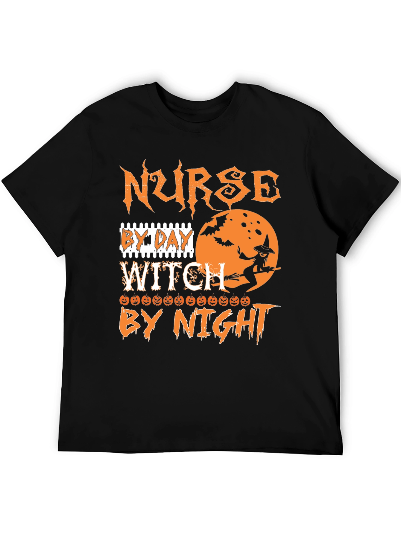 Nurse By Day Witch By Night Halloween T-Shirt