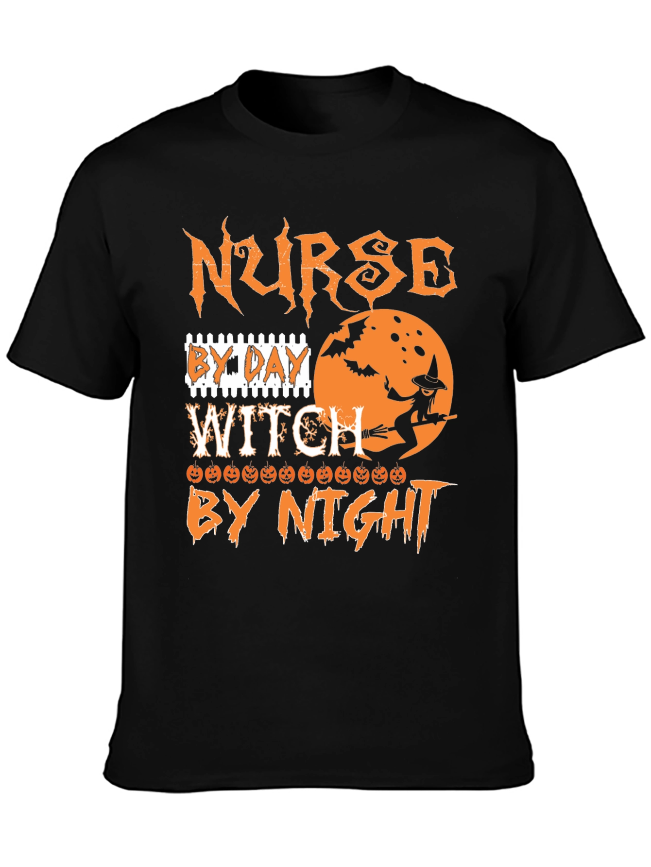 Nurse By Day Witch By Night Halloween T-Shirt