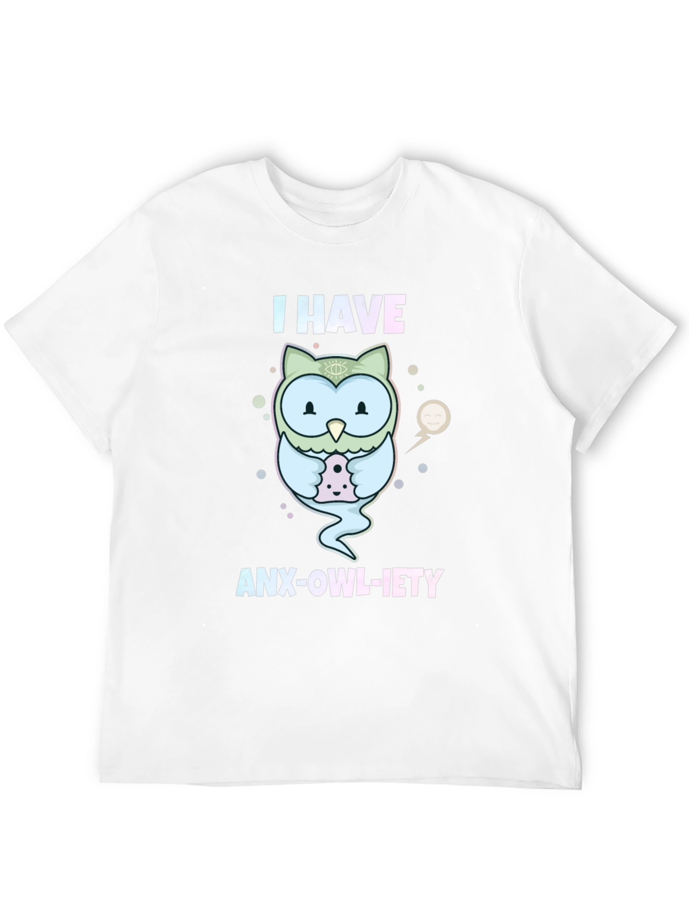 Anx-Owl-Iety T-Shirt: Cute Owl Design Anxiety Humor