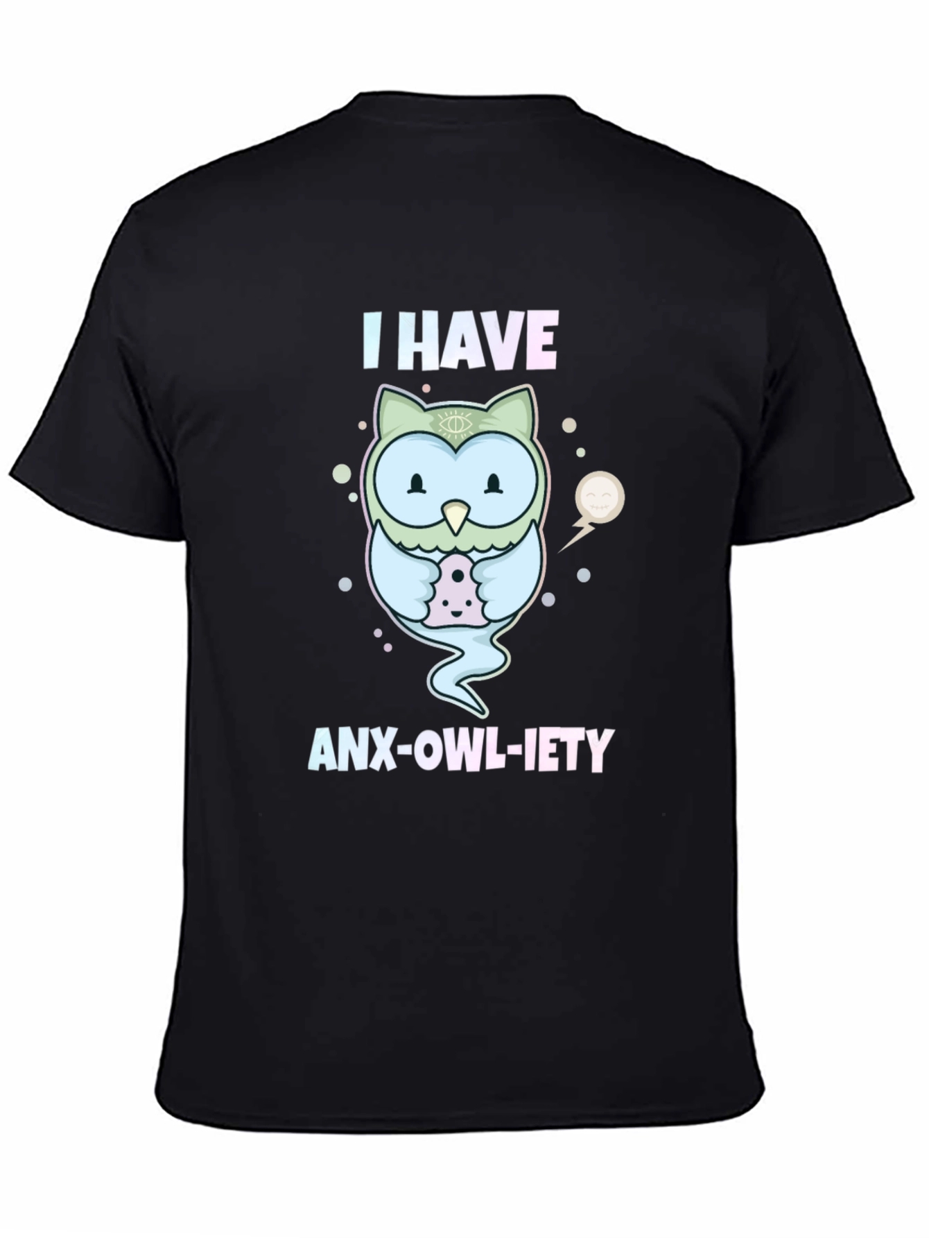 Anx-Owl-Iety T-Shirt: Cute Owl Design Anxiety Humor
