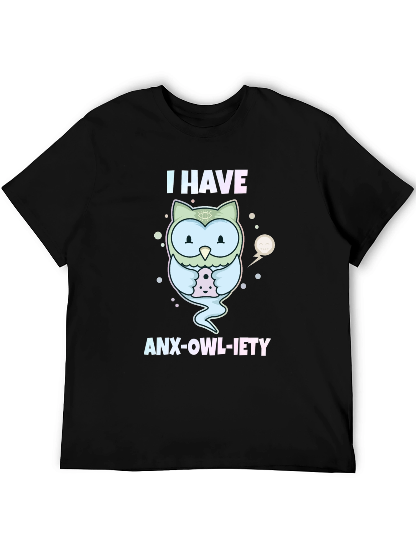 Anx-Owl-Iety T-Shirt: Cute Owl Design Anxiety Humor
