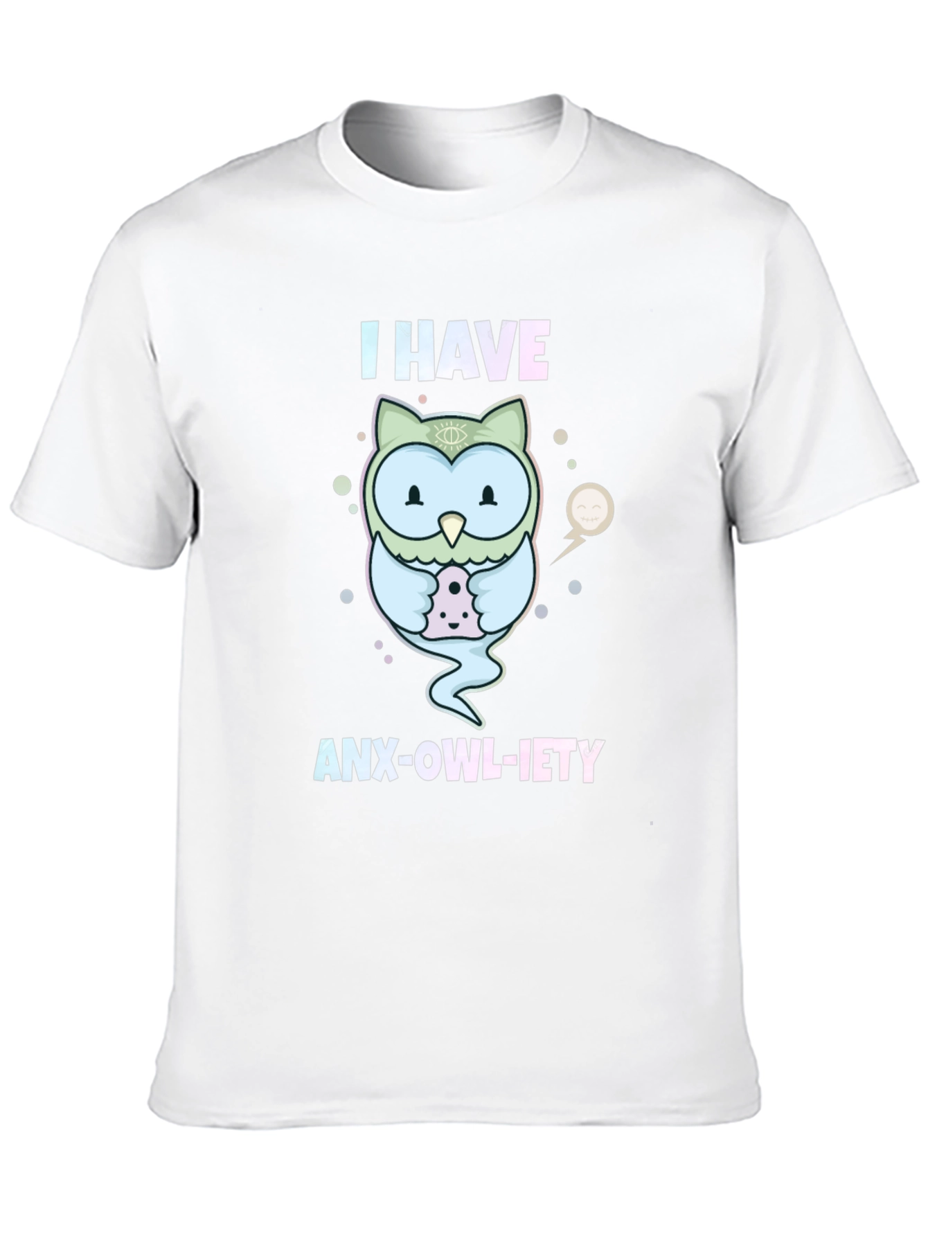 Anx-Owl-Iety T-Shirt: Cute Owl Design Anxiety Humor