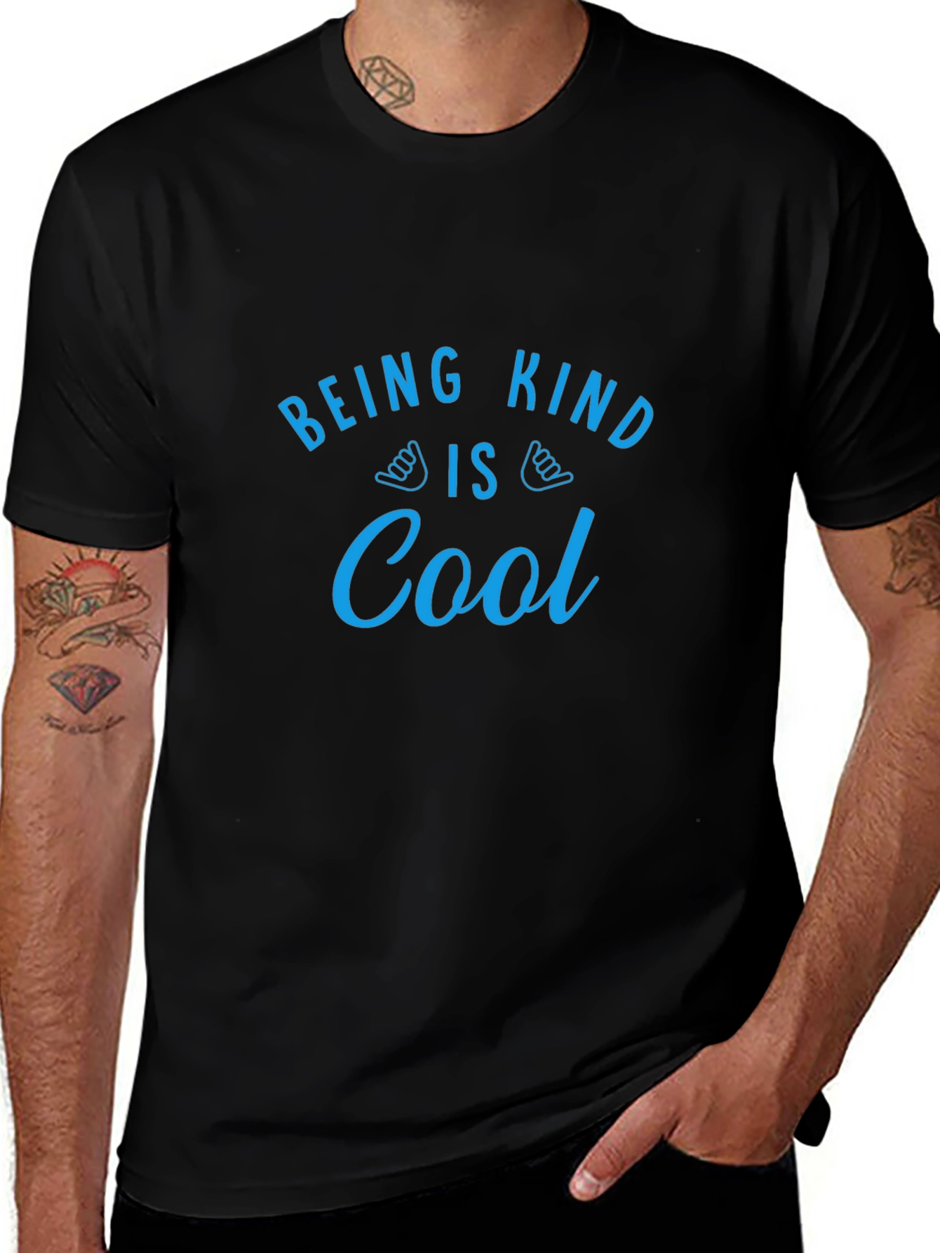 Being Kind is Cool Black Graphic Tee