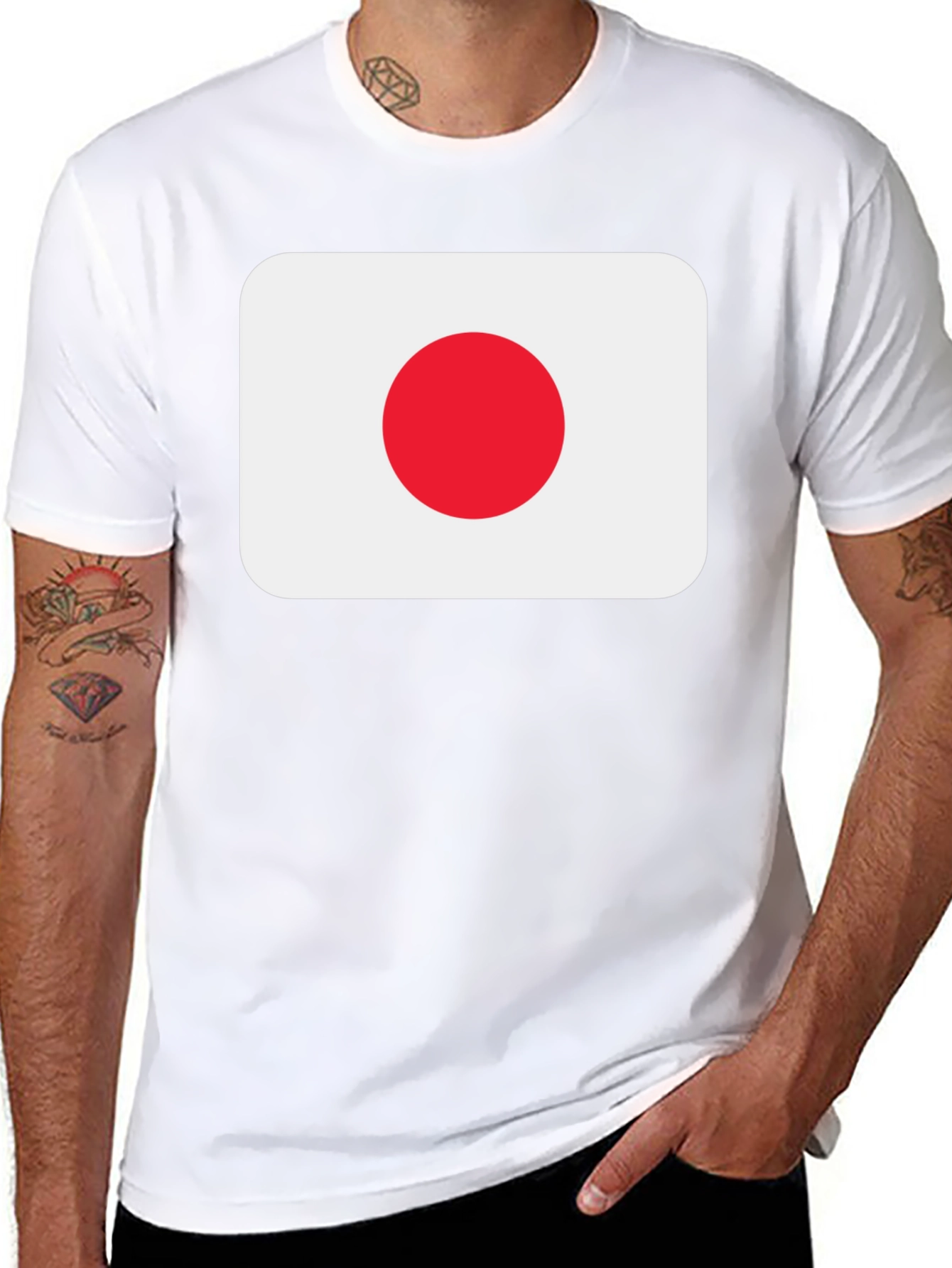 Japan Flag Black T-Shirt