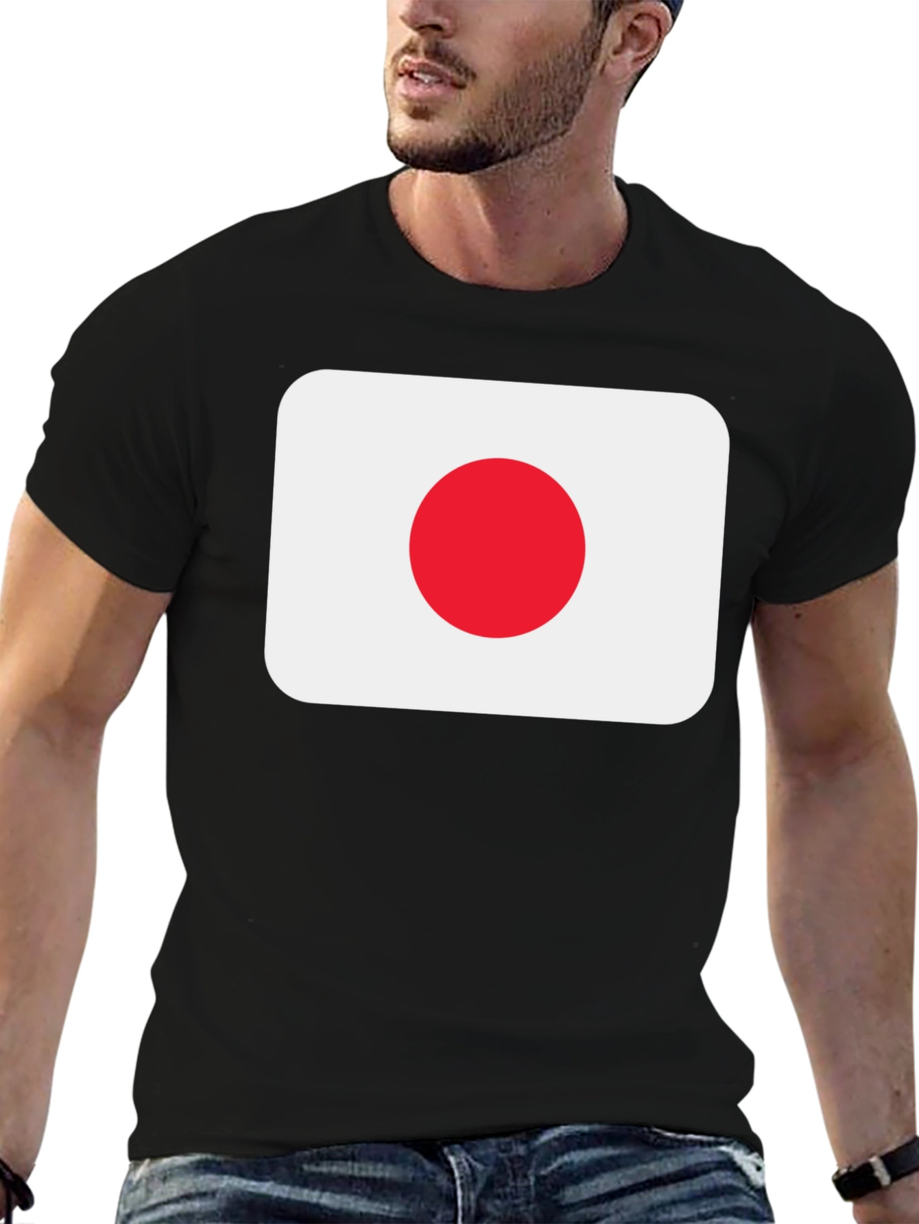 Japan Flag Black T-Shirt