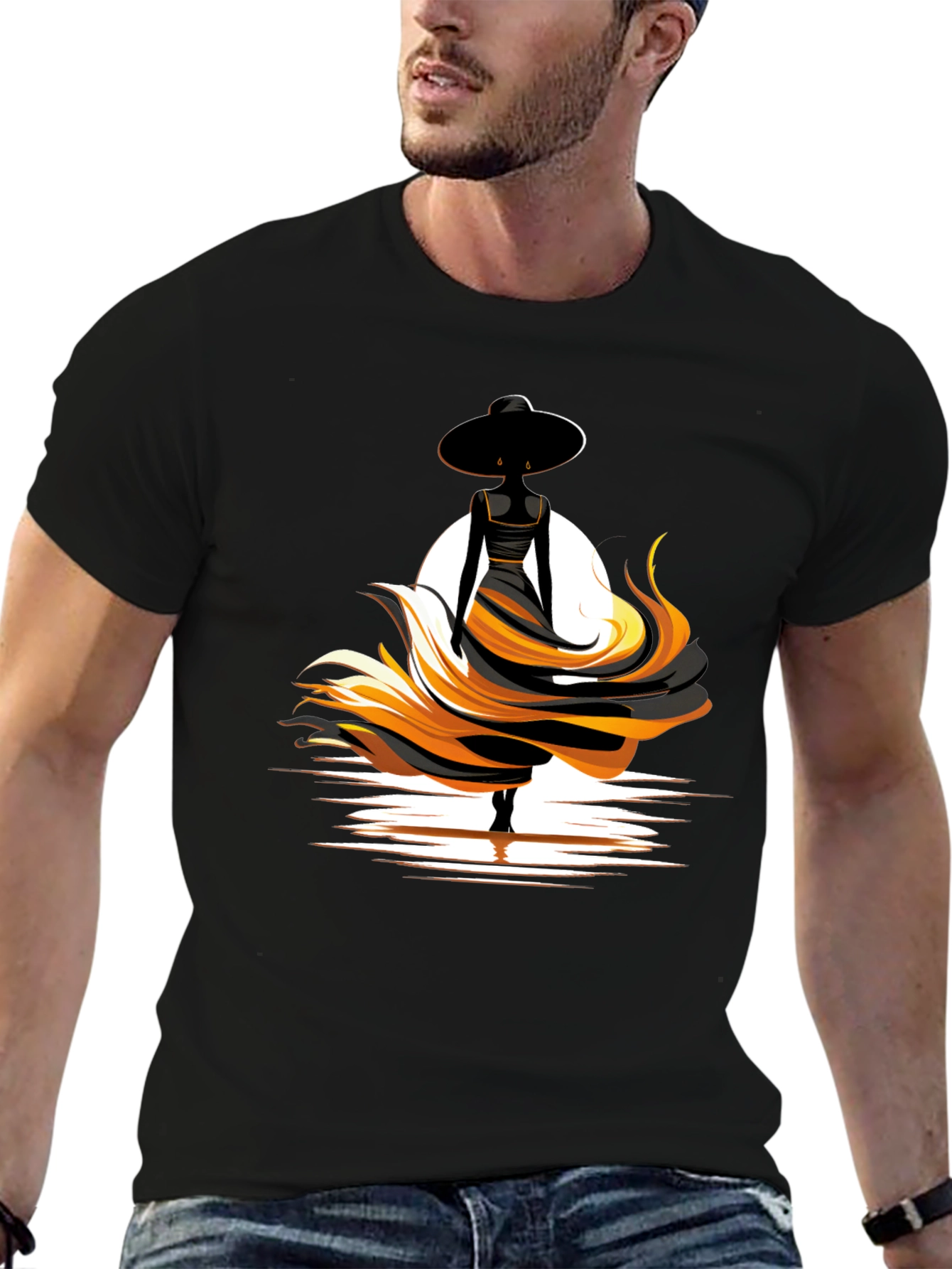 Elegant Woman Graphic Tee - Black