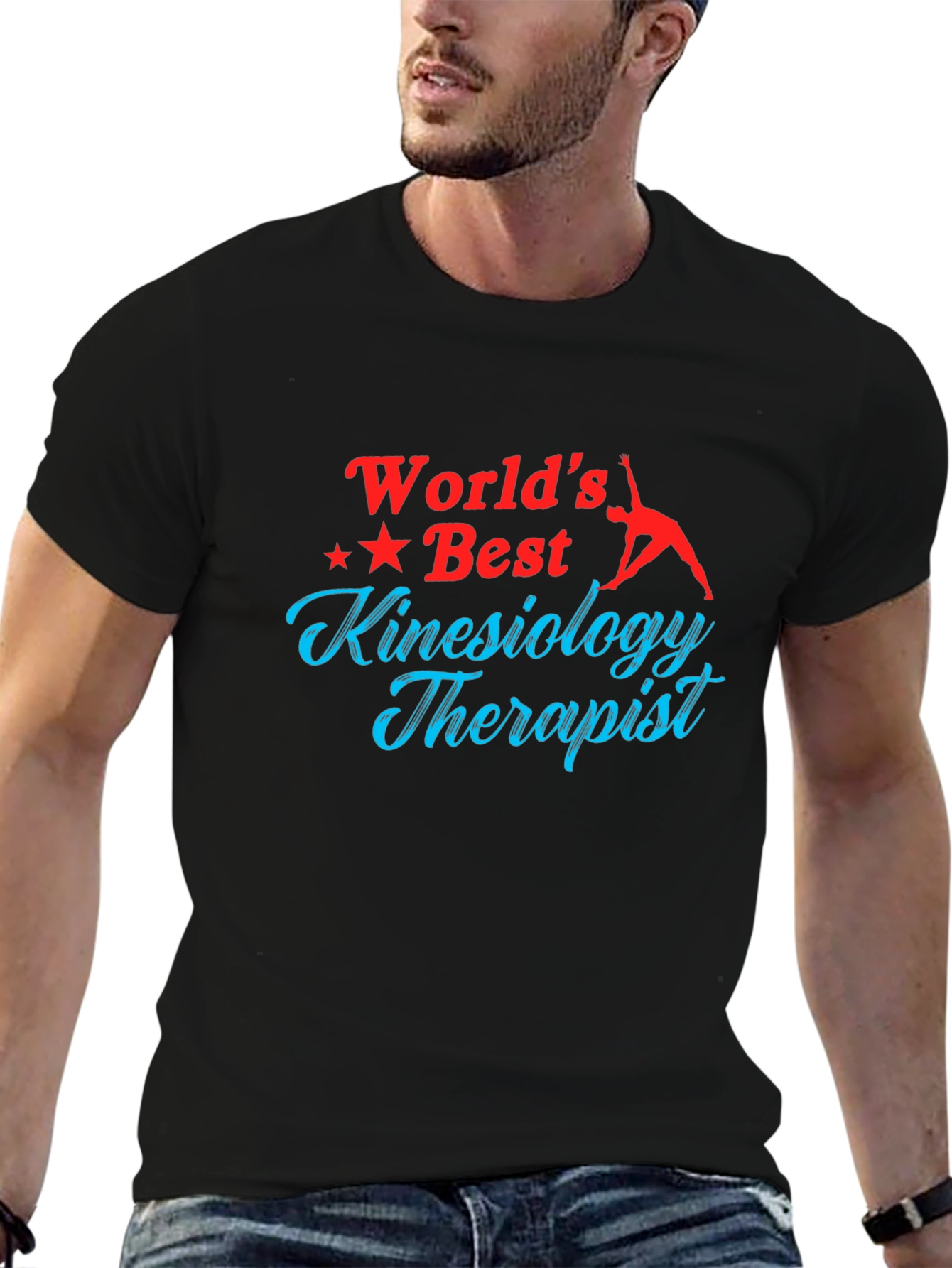 Worlds Best Kinesiology Therapist Black T-Shirt