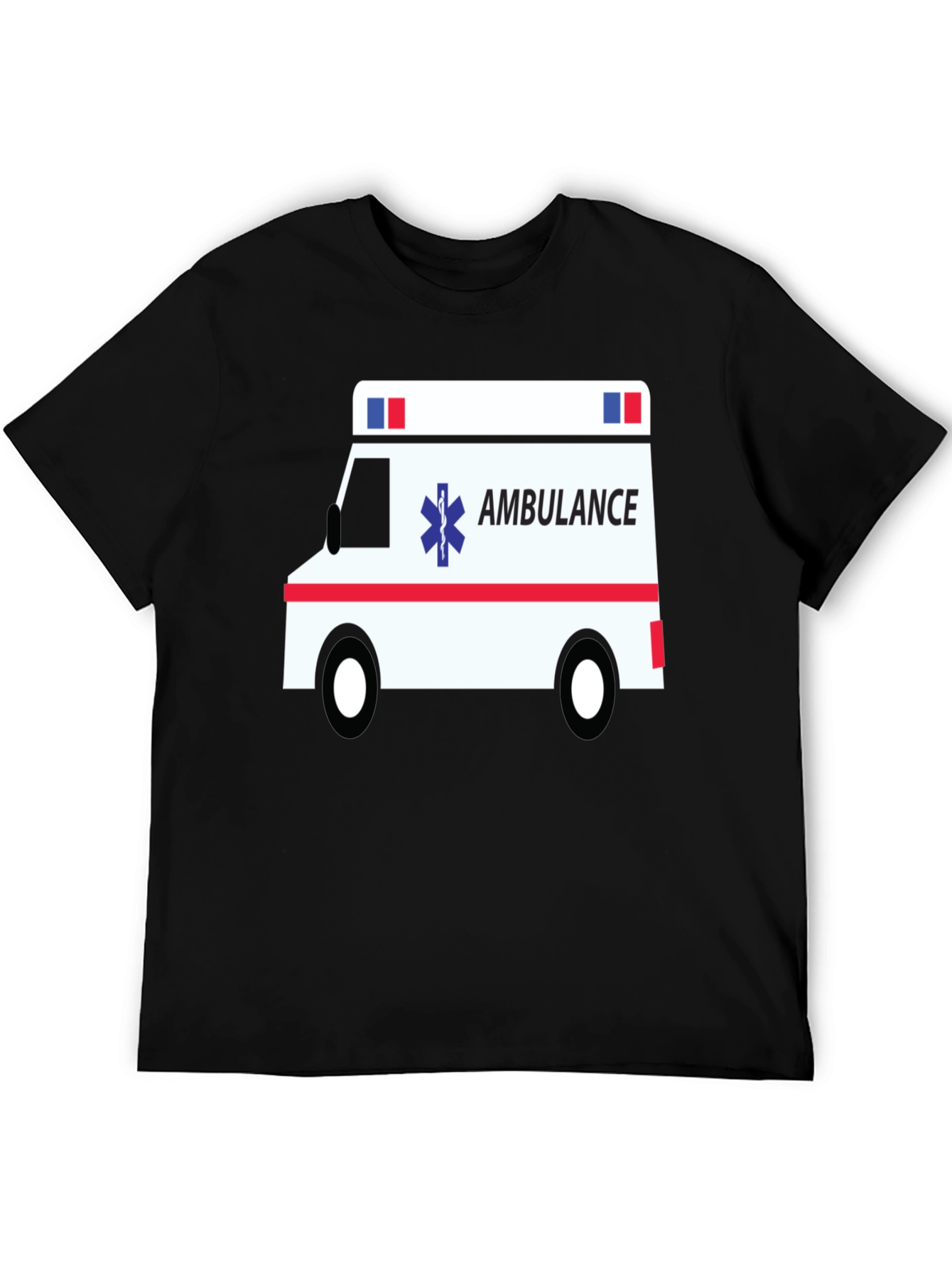 Ambulance Graphic Tee - Black Cotton T-Shirt