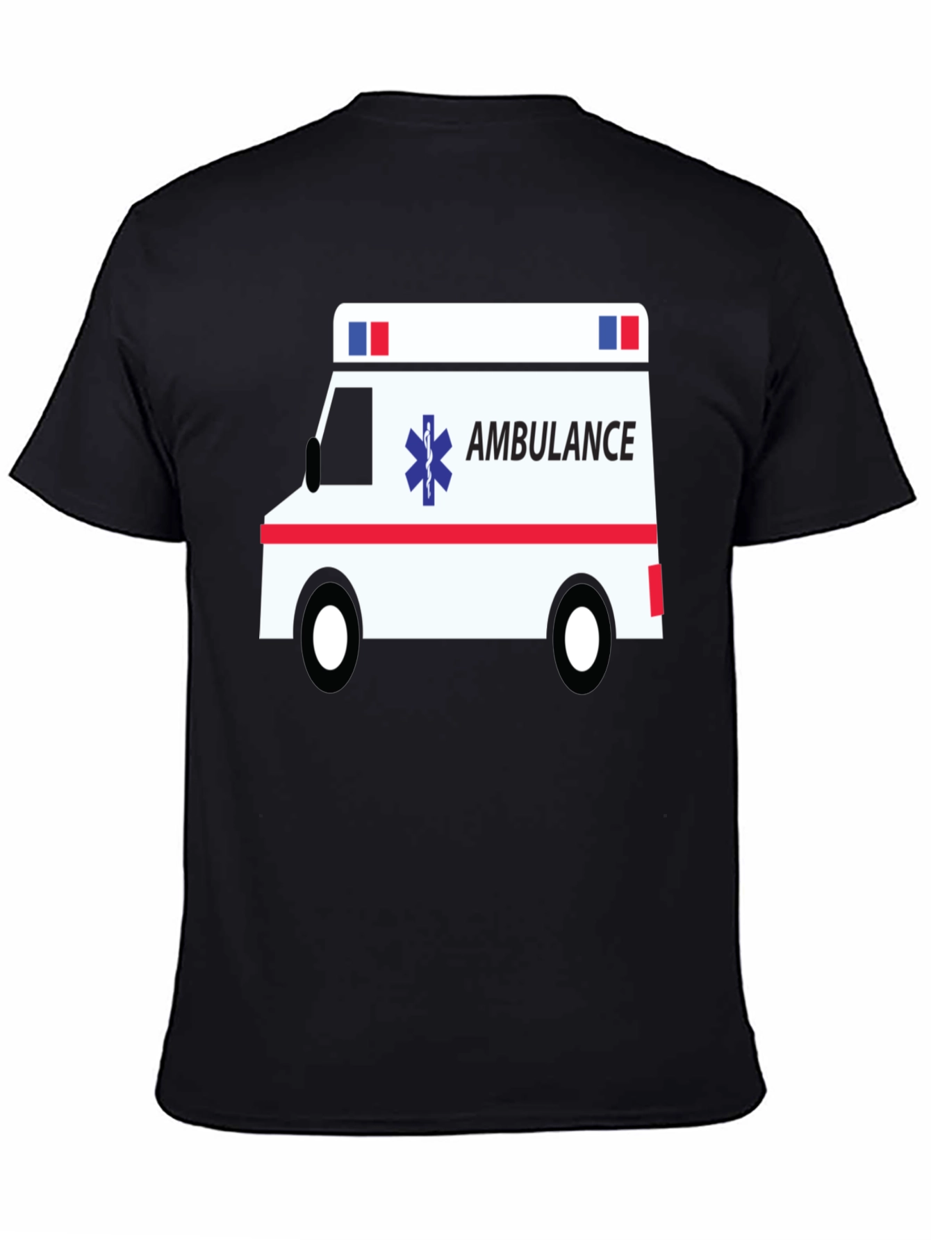Ambulance Graphic Tee - Black Cotton T-Shirt