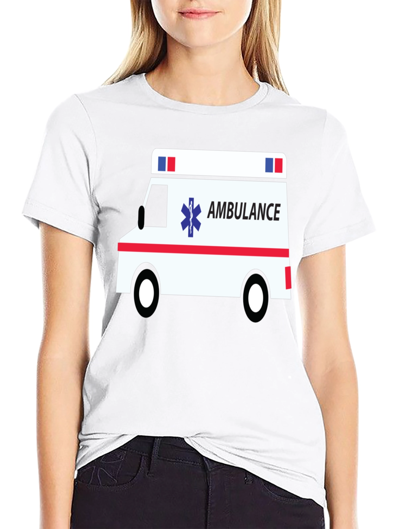 Ambulance Graphic Tee - Black Cotton T-Shirt