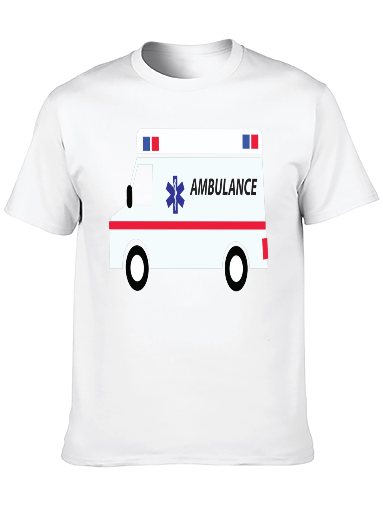 Ambulance Graphic Tee - Black Cotton T-Shirt